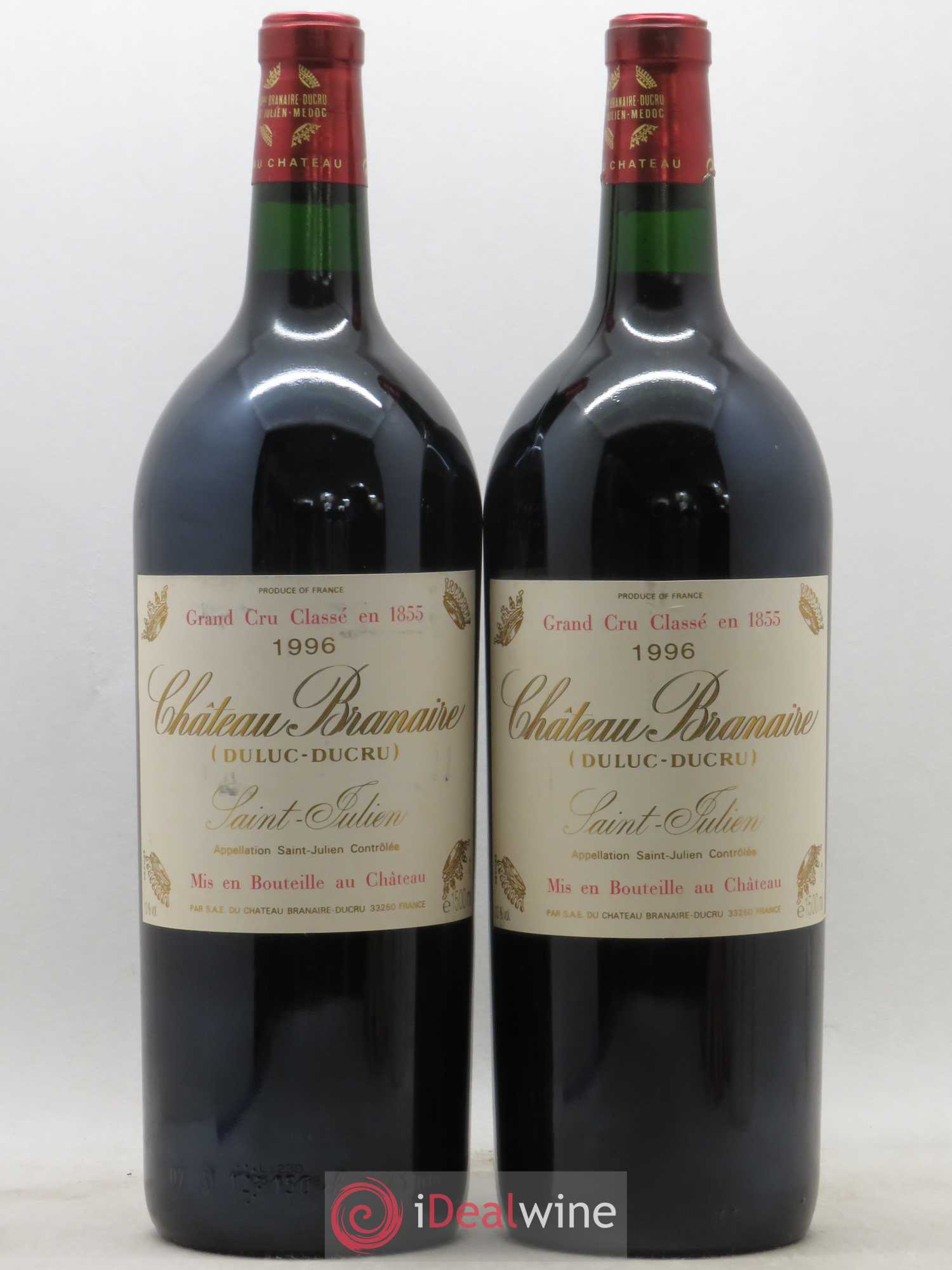 Château Branaire Ducru 4ème Grand Cru Classé 1996 - Lot de 2 magnums - 0