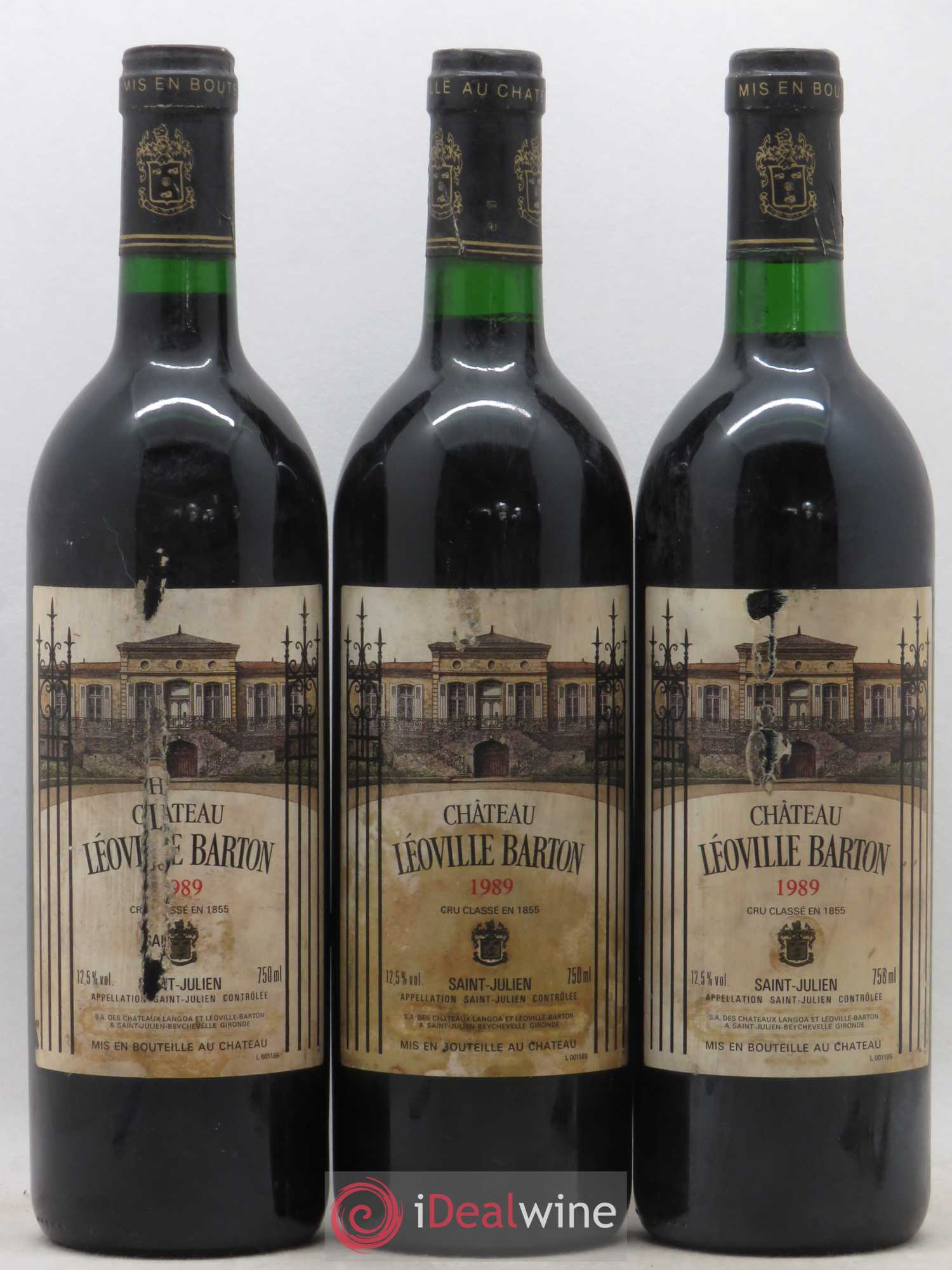 Château Léoville Barton 2ème Grand Cru Classé 1989 - Lot de 3 bouteilles - 0