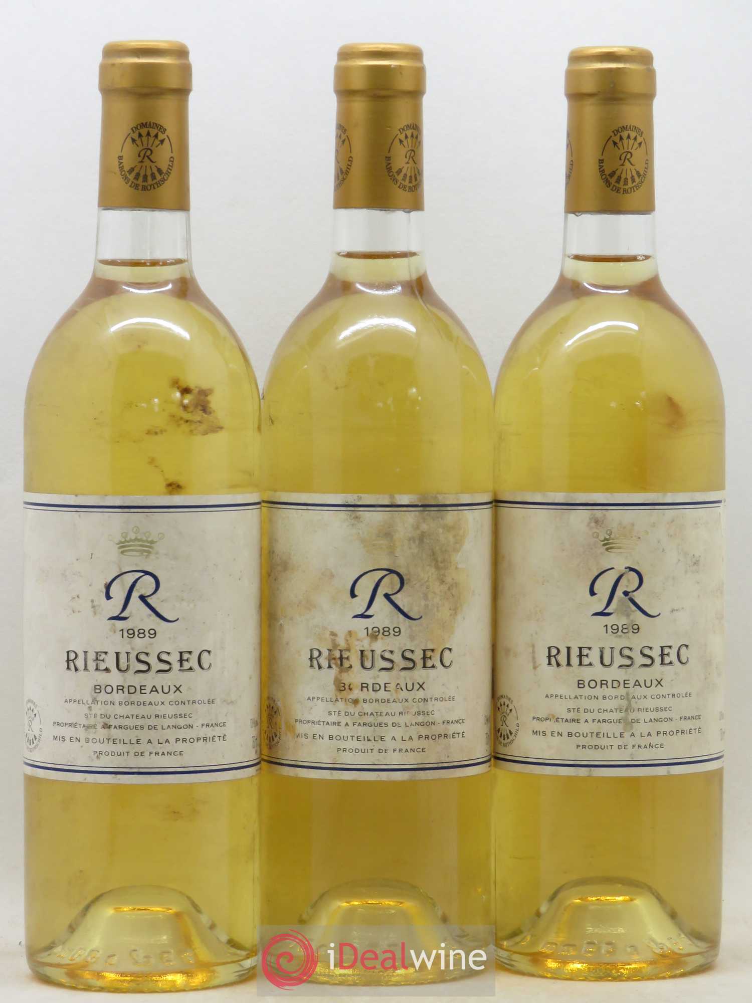R de Rieussec 1989 - Lot of 3 bottles - 0