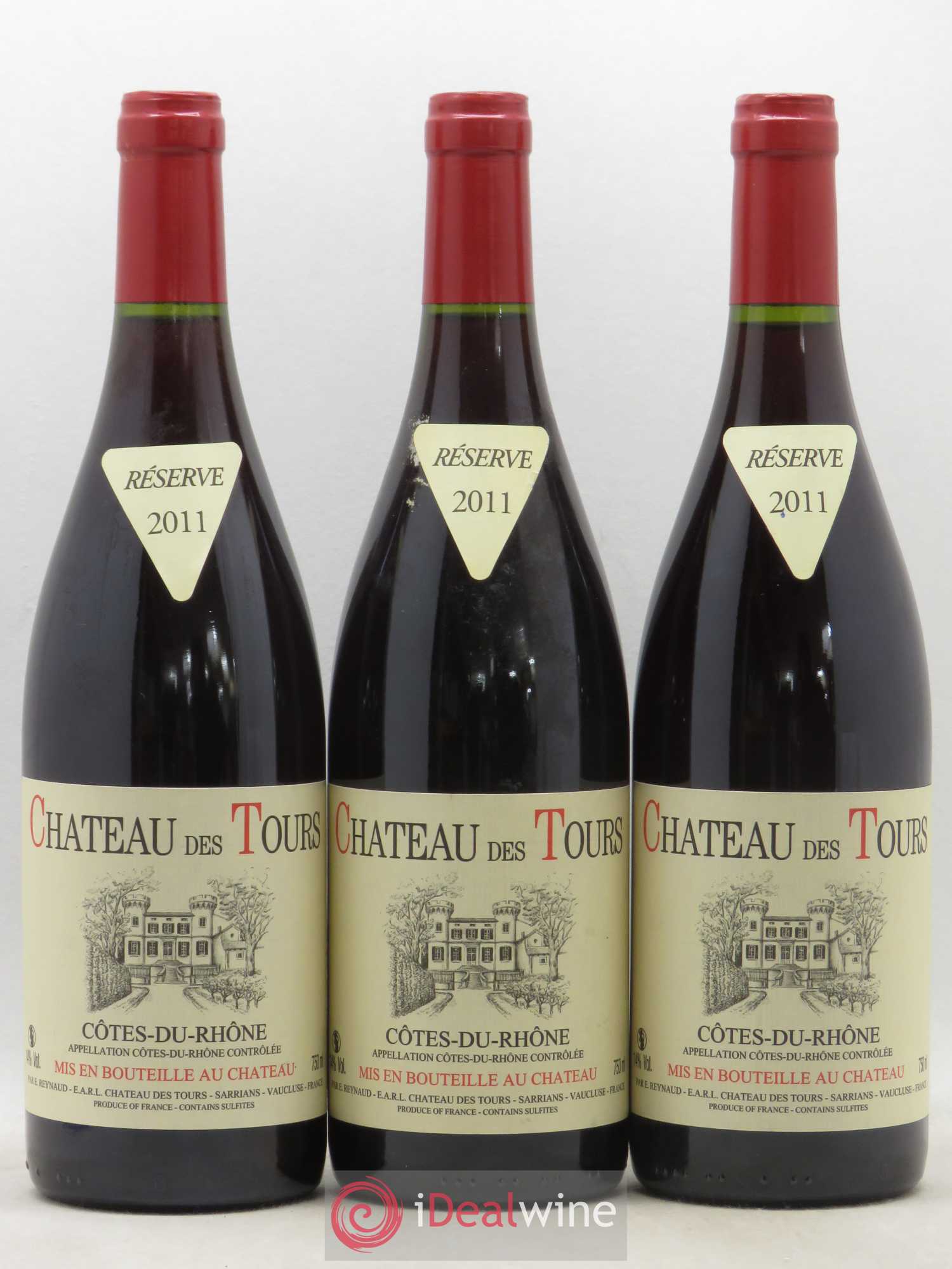 Côtes-du-Rhône Château des Tours Emmanuel Reynaud 2011 - Lot de 3 bouteilles - 0