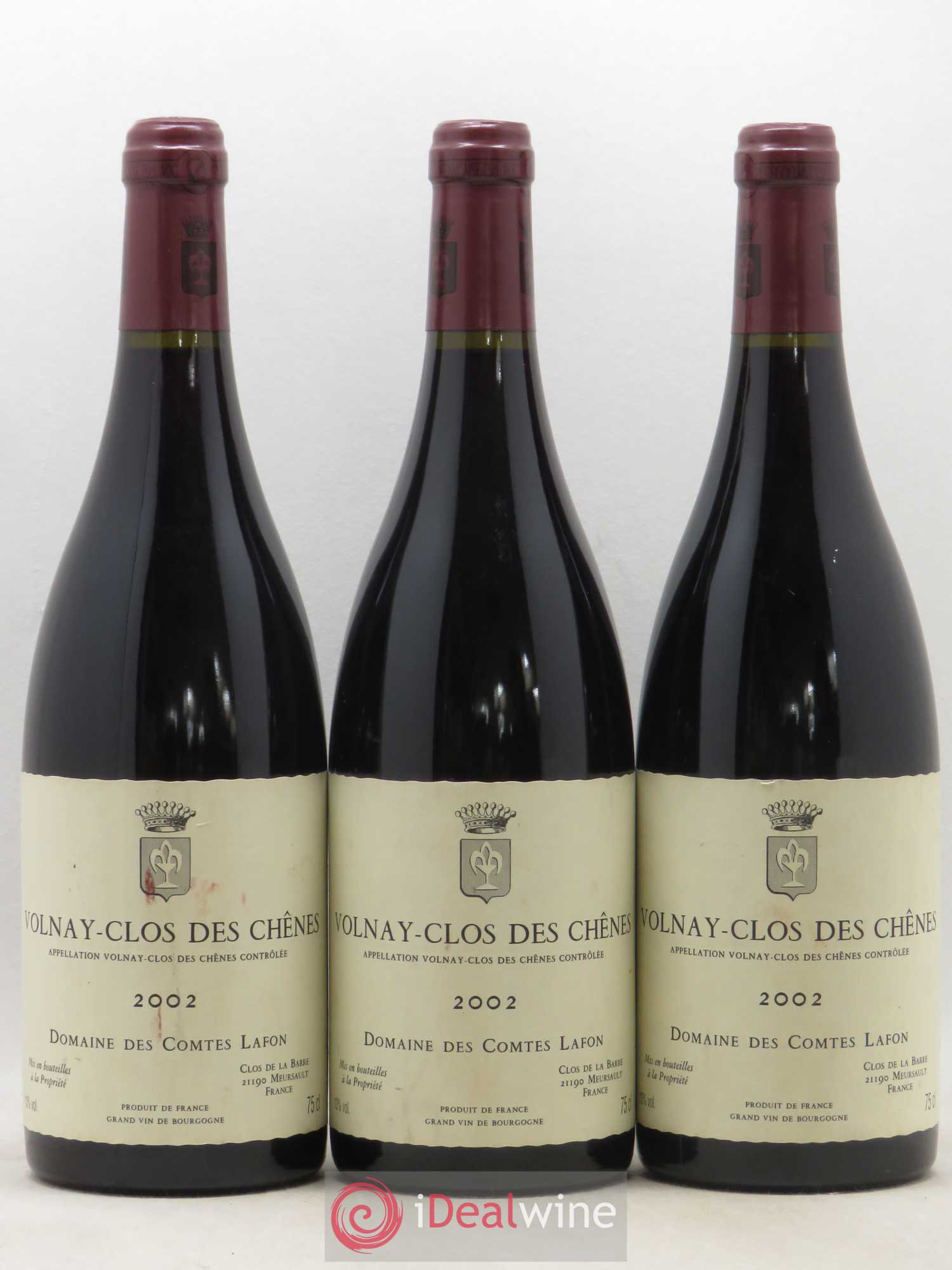 Volnay 1er Cru Clos des Chênes Comtes Lafon (Domaine des) 2002 - Lot de 3 bouteilles - 0