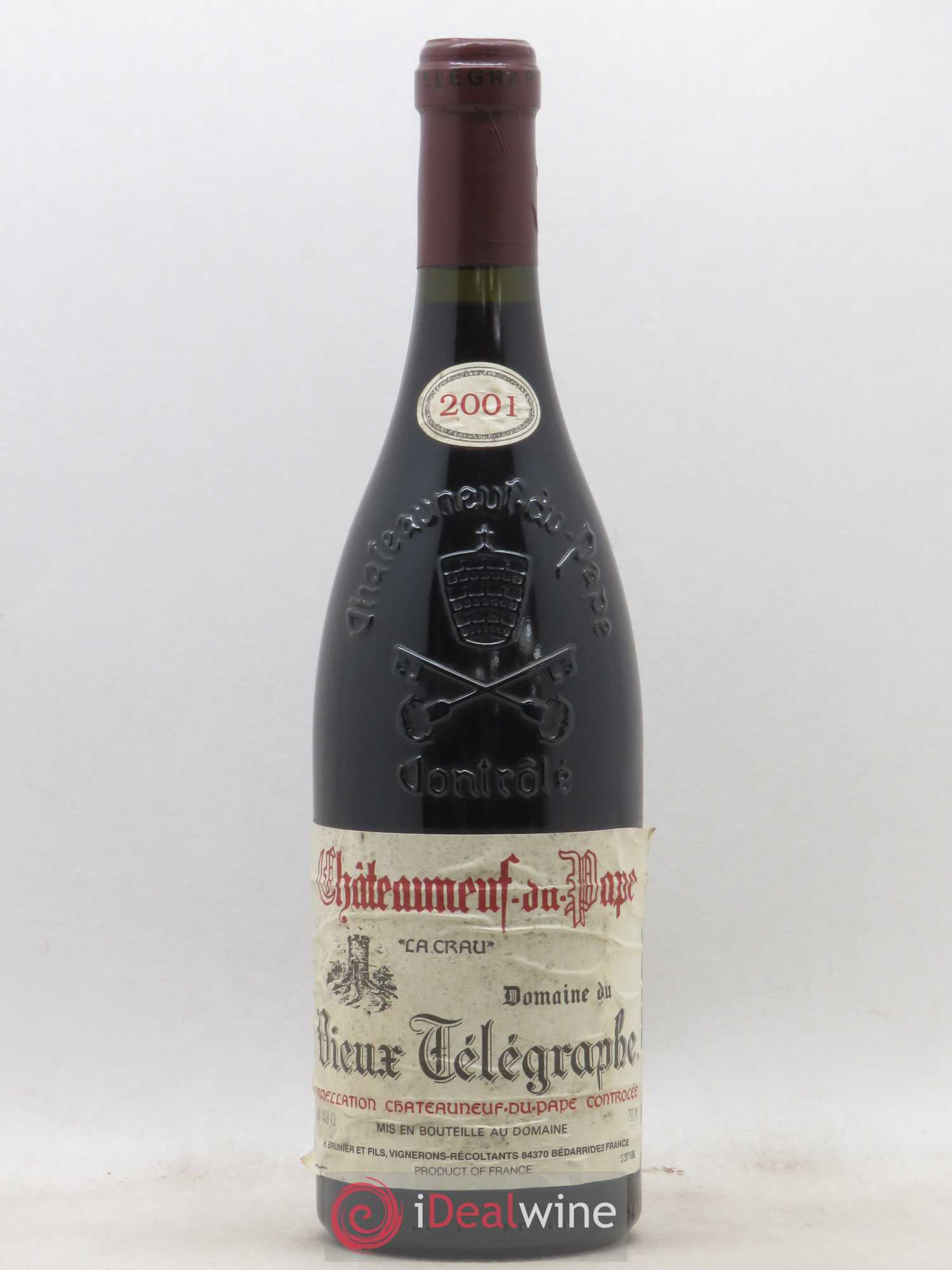 Châteauneuf-du-Pape Vieux Télégraphe (Domaine du) Vignobles Brunier 2001 - Lot de 1 bouteille - 0