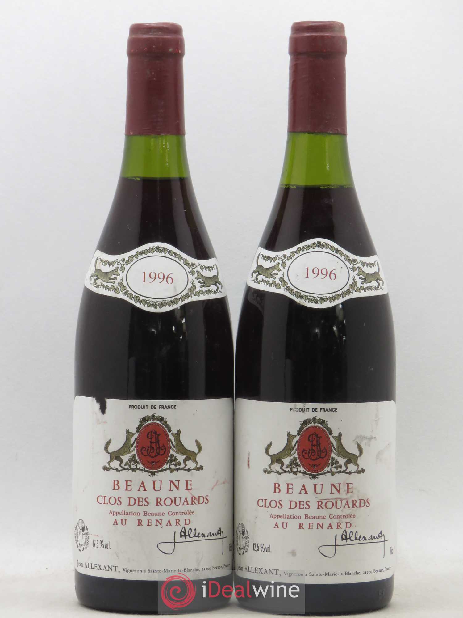 Beaune Clos des Rouards Au Renard J Allexant 1996 - Lot de 2 bouteilles - 0