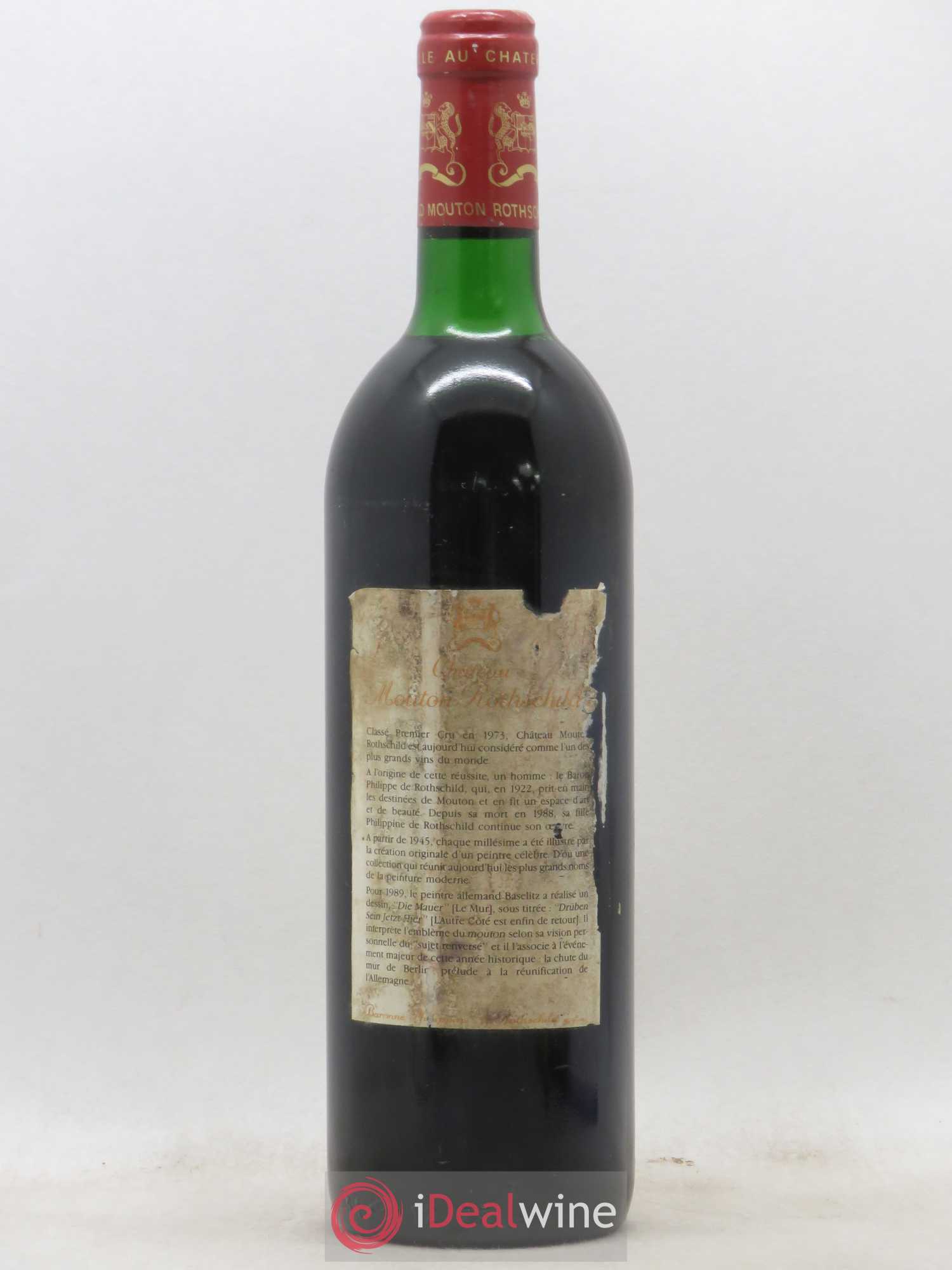 Château Mouton Rothschild 1er Grand Cru Classé 1989 - Lot de 1 bouteille - 1