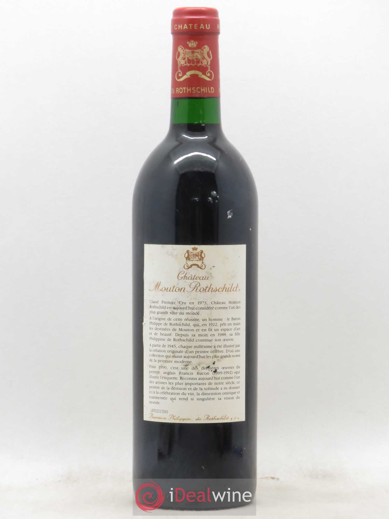 Château Mouton Rothschild 1er Grand Cru Classé 1990 - Lot de 1 bouteille - 1