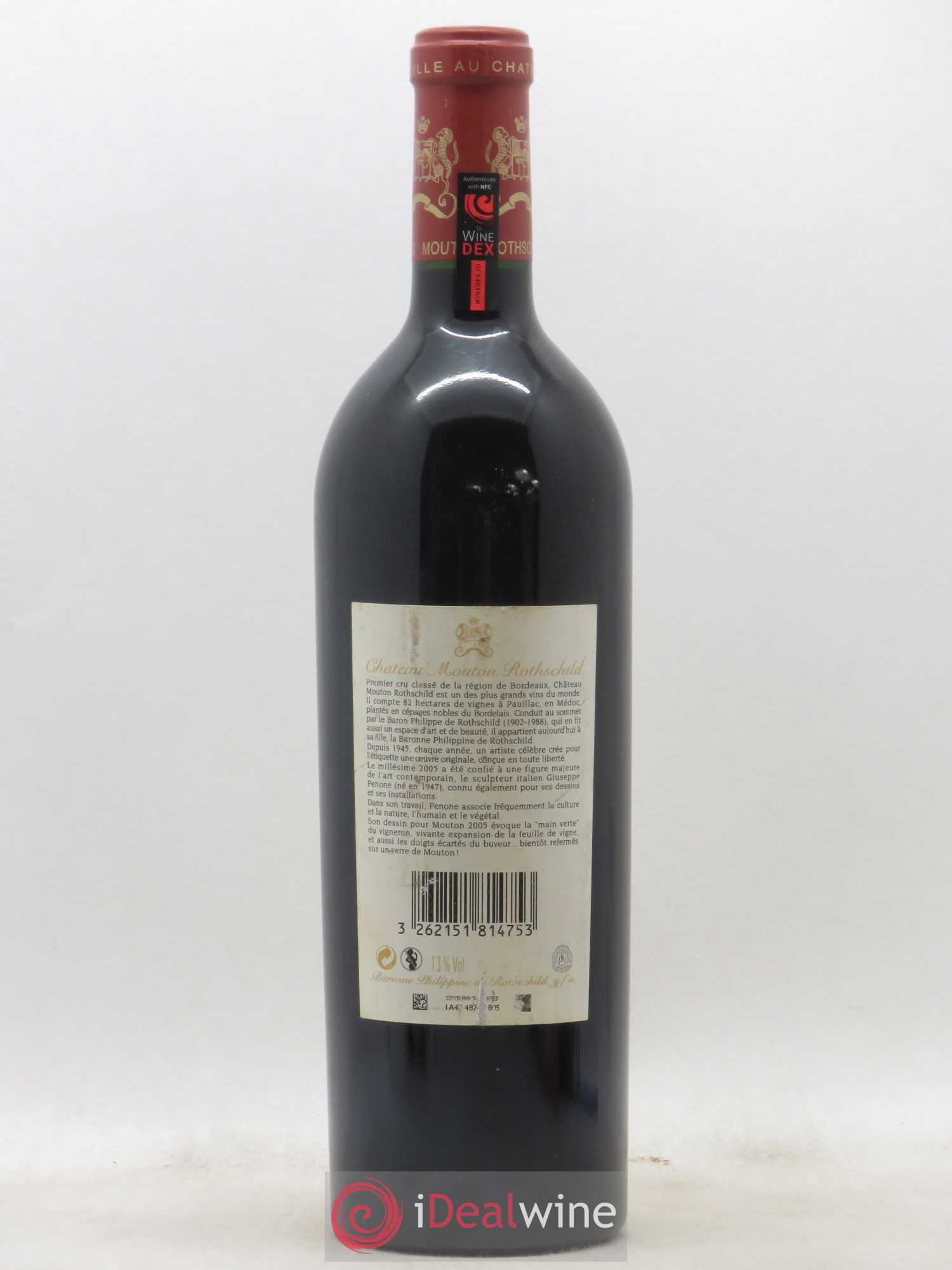Château Mouton Rothschild 1er Grand Cru Classé 2005 - Lot de 1 bouteille - 1