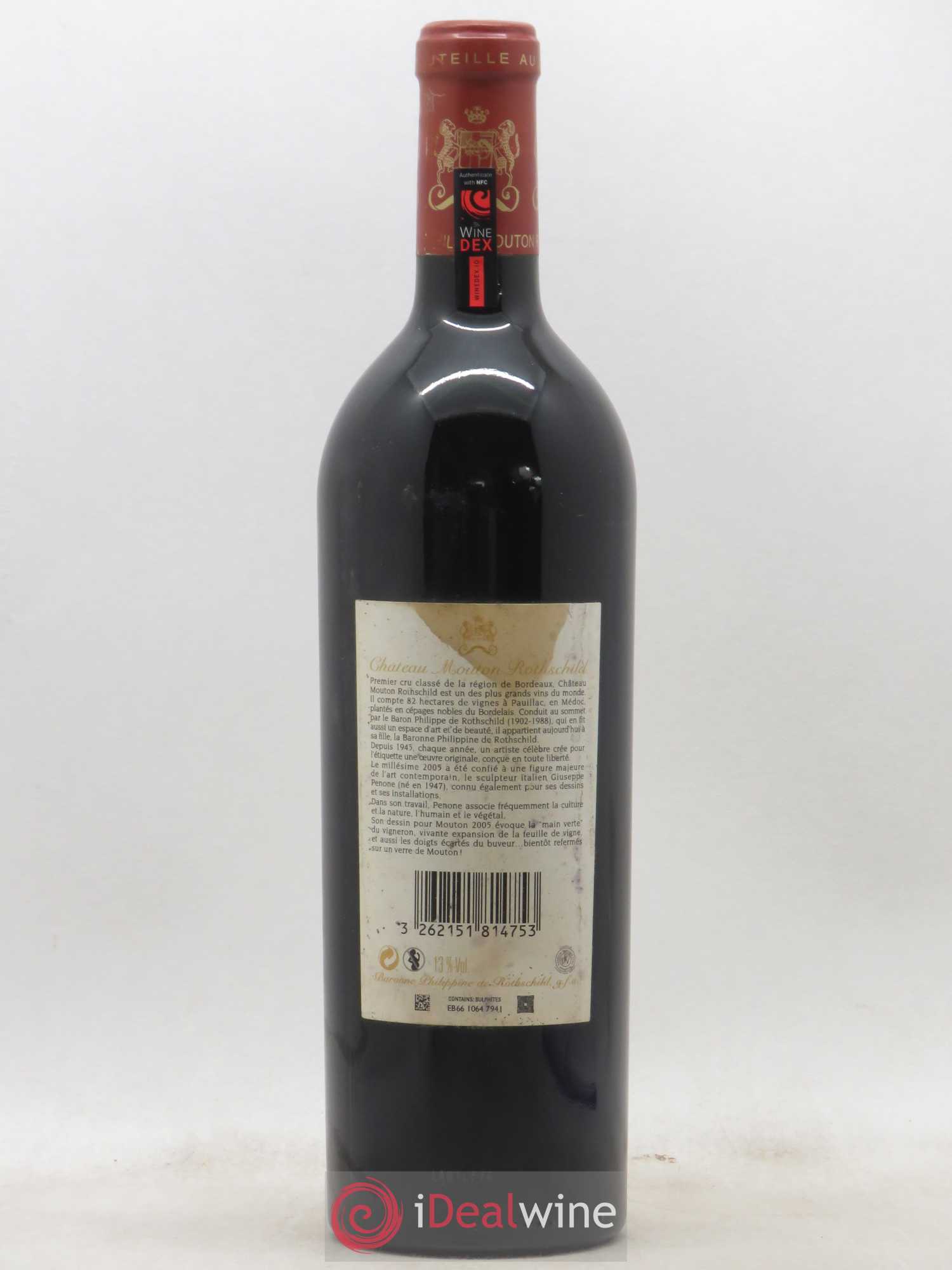 Château Mouton Rothschild 1er Grand Cru Classé 2005 - Lot de 1 bouteille - 1