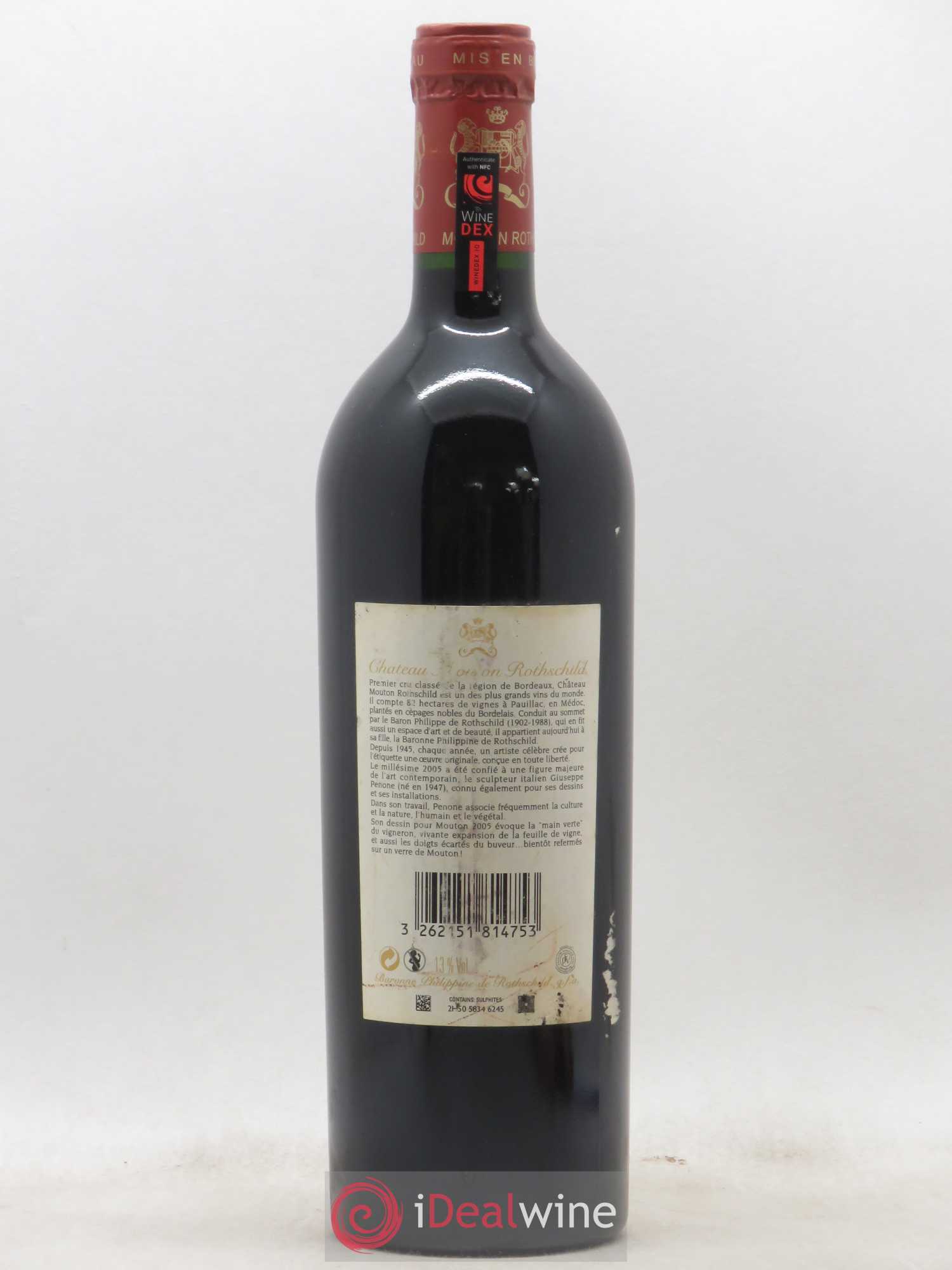 Château Mouton Rothschild 1er Grand Cru Classé 2005 - Lot de 1 bouteille - 1