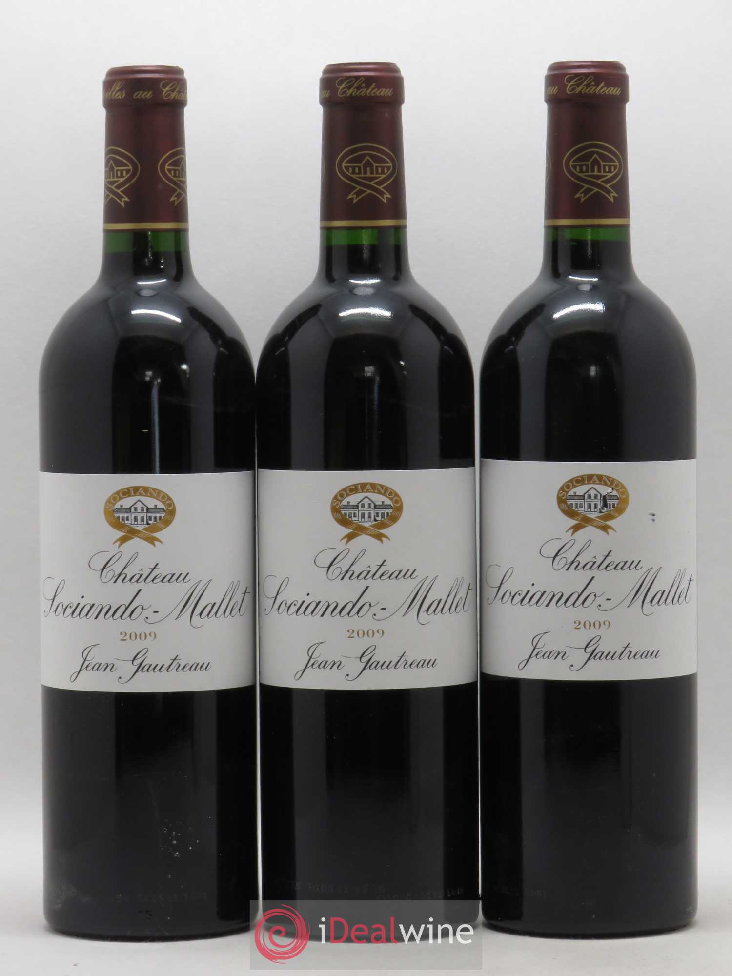 Château Sociando Mallet 2009 - Lot de 3 bouteilles - 0
