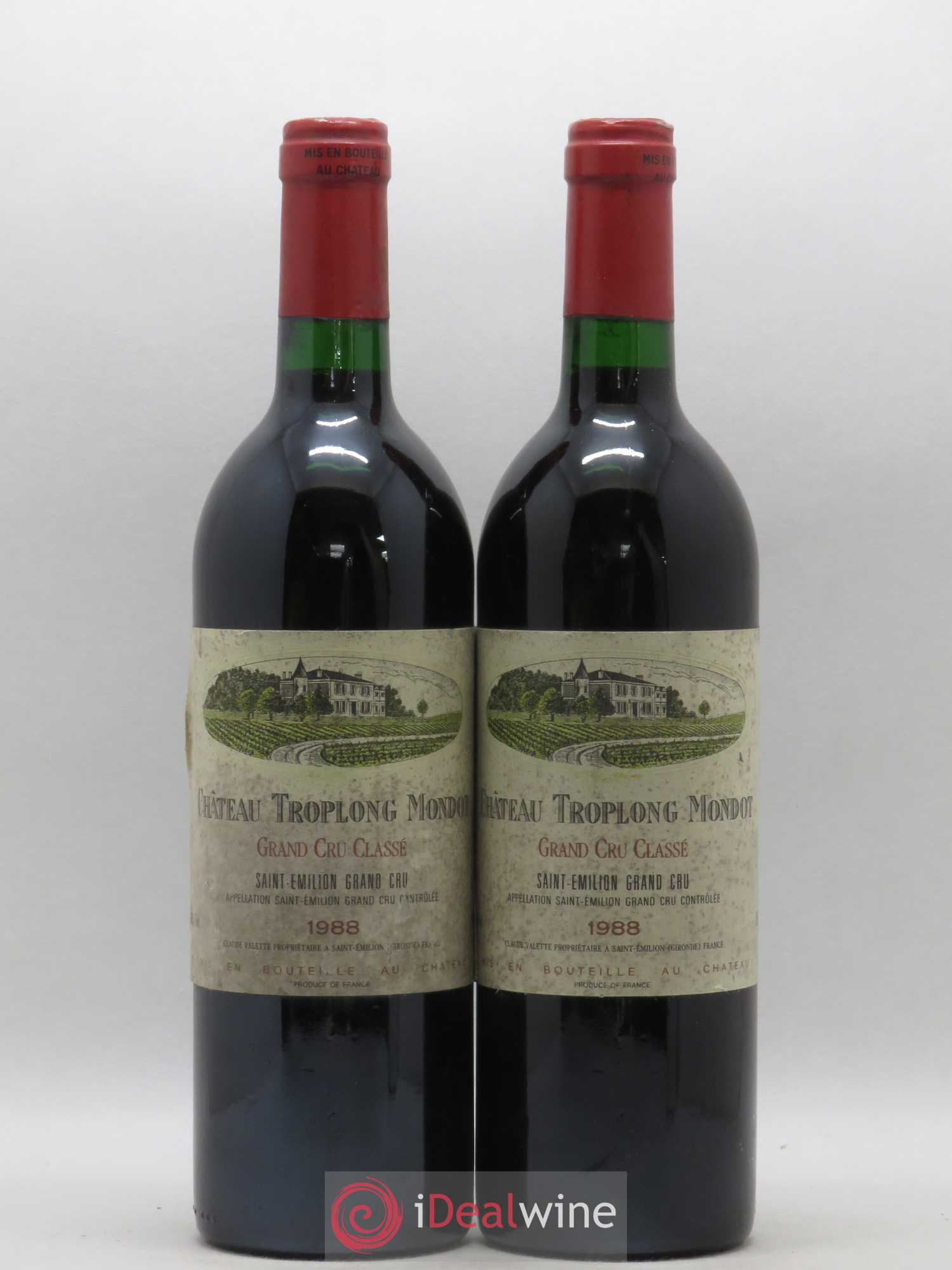 Château Troplong Mondot 1er Grand Cru Classé B 1988 - Lot de 2 bouteilles - 0