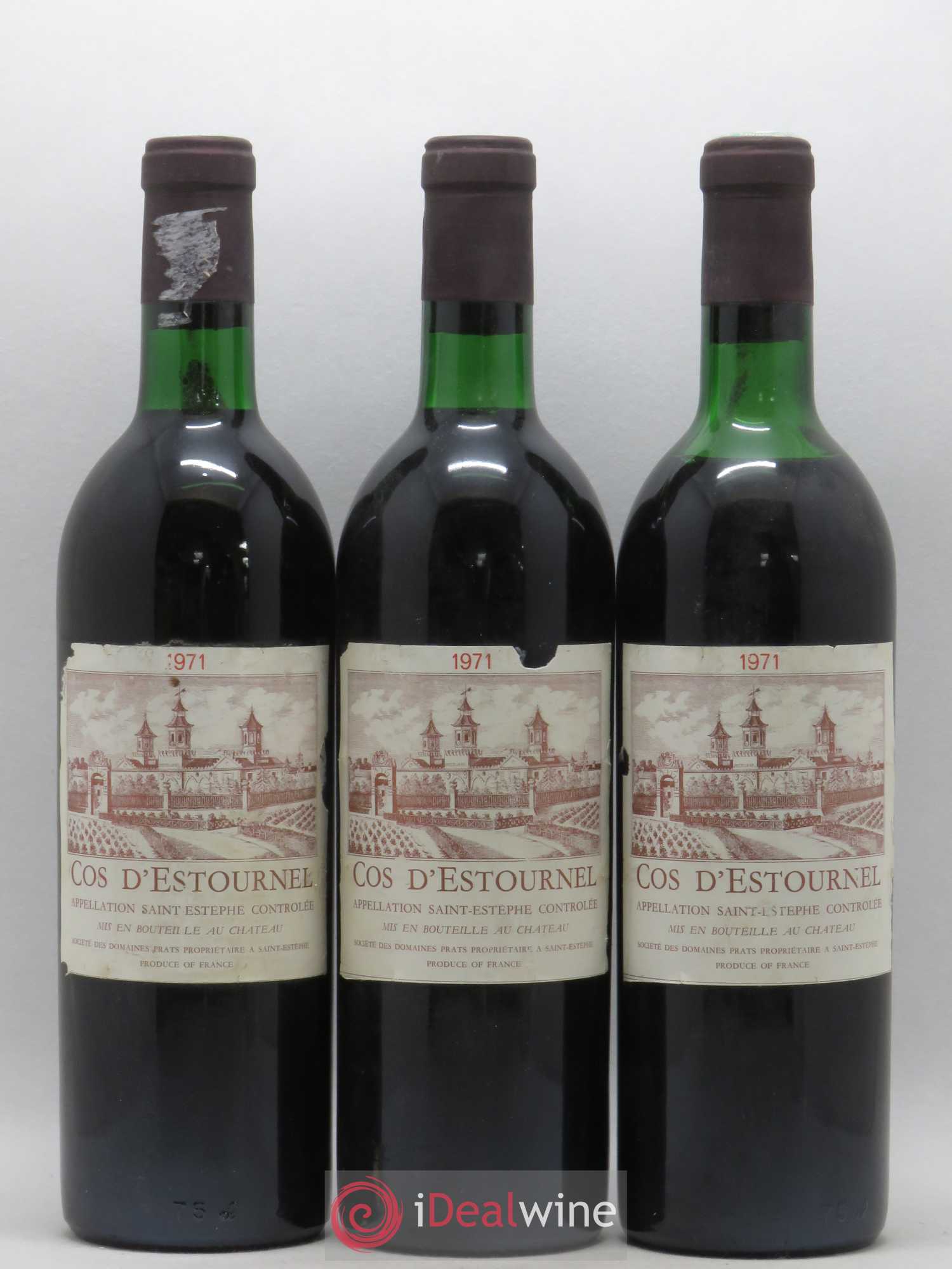 Cos d'Estournel 2ème Grand Cru Classé 1971 - Lot de 3 bouteilles - 0