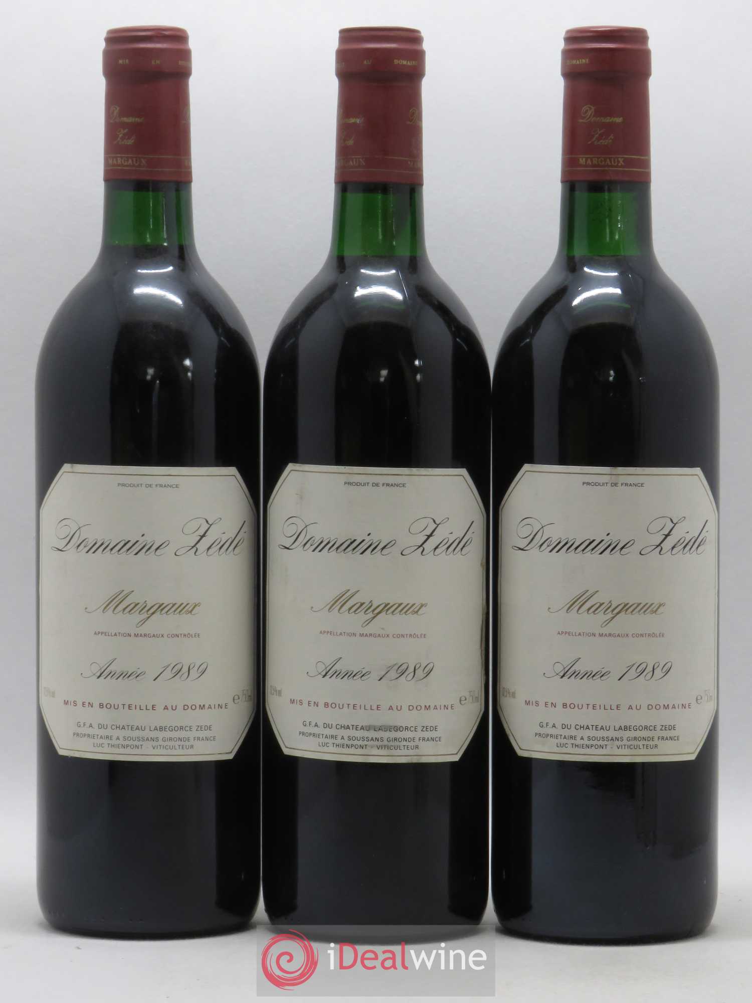 Zédé de Labegorce 1989 - Lot de 3 bouteilles - 0