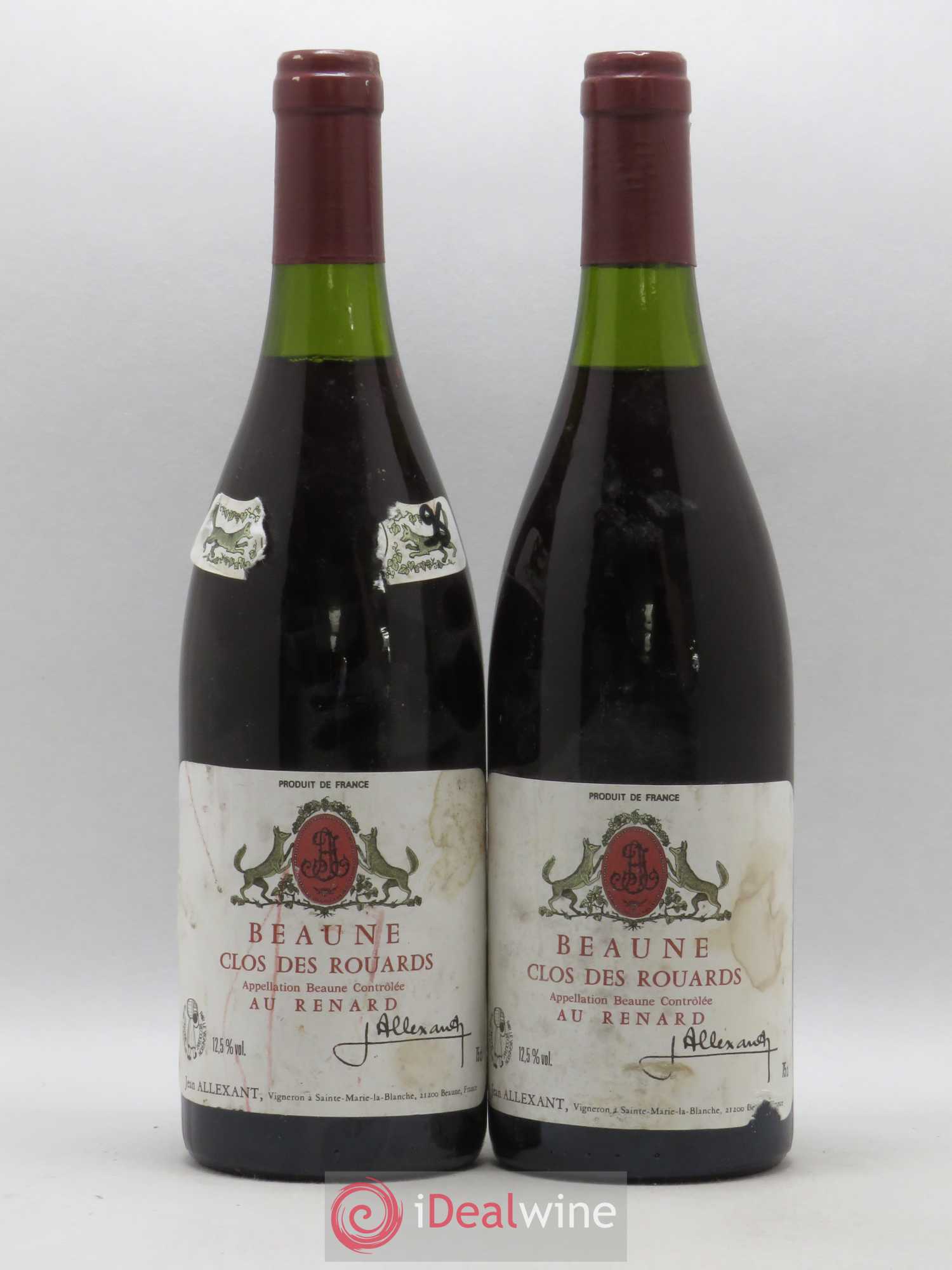 Beaune Clos des Rouards Au Renard Jean Allexant (sans prix de réserve) - Lotto di 2 bottiglie - 0