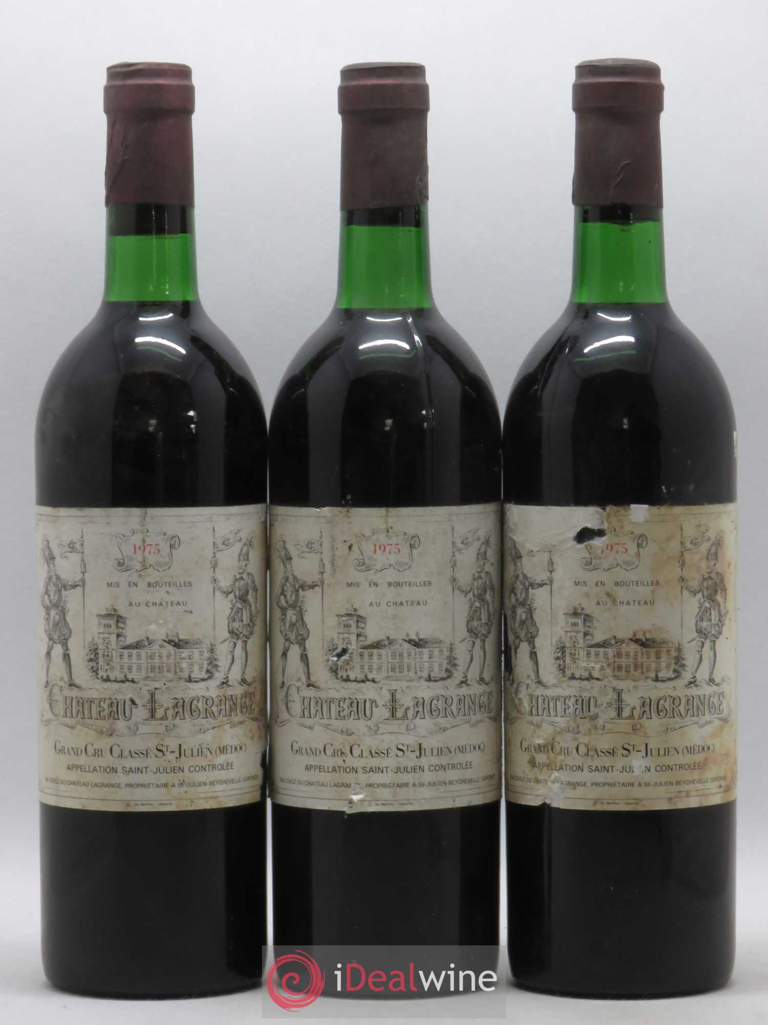 Château Lagrange 3ème Grand Cru Classé 1975 - Lot de 3 bouteilles - 0