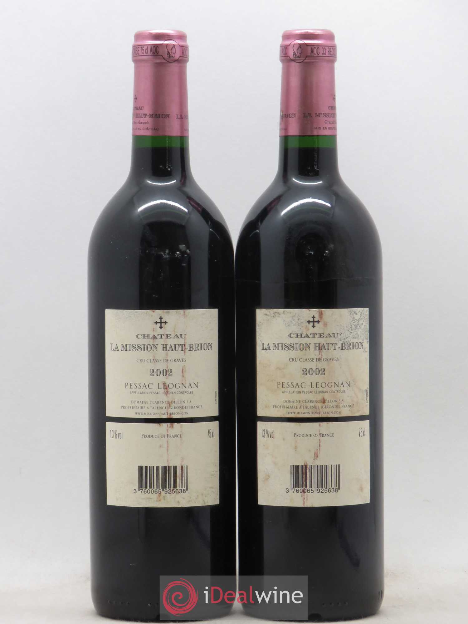 Château la Mission Haut-Brion Cru Classé de Graves 2002 - Lot de 2 bouteilles - 1