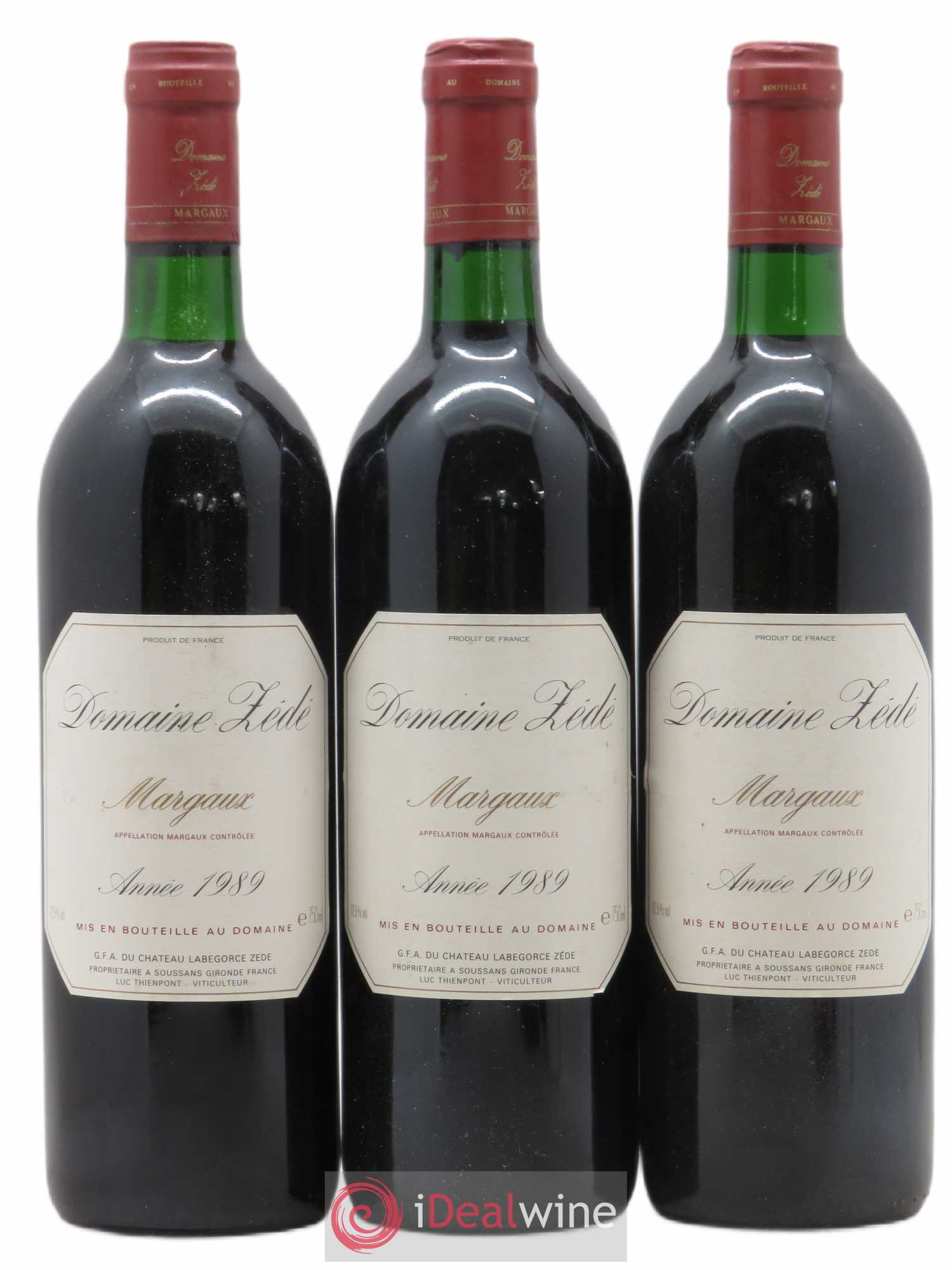 Zédé de Labegorce (sans prix de réserve) 1989 - Lot de 3 bouteilles - 0