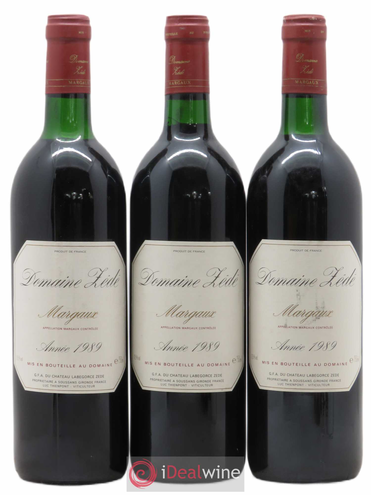 Zédé de Labegorce (sans prix de réserve) 1989 - Lot de 3 bouteilles - 0