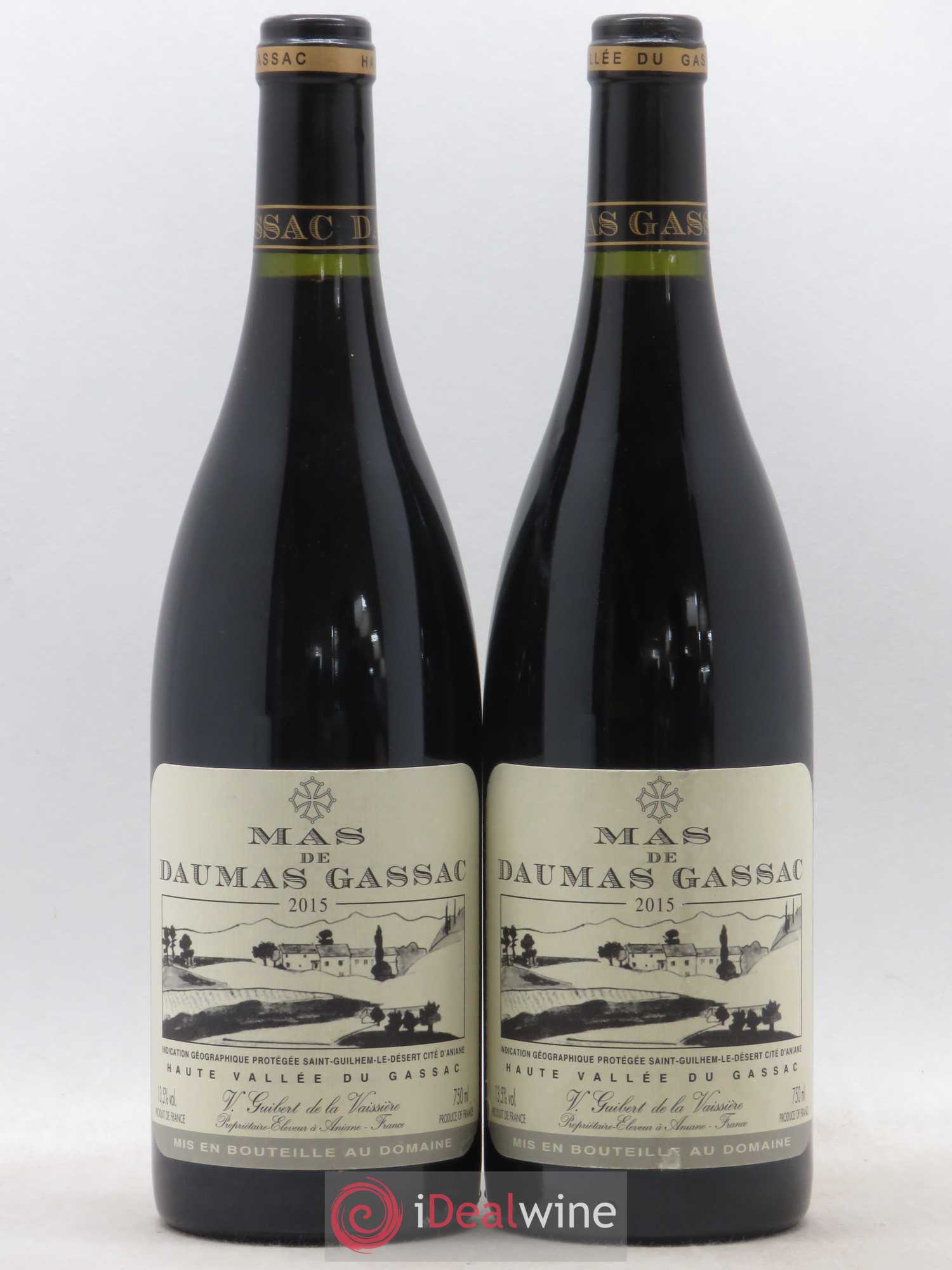 Saint-Guilhem-le-Désert - Cité d'Aniane Mas Daumas Gassac Famille Guibert de La Vaissière 2015 - Lot de 2 bouteilles - 0