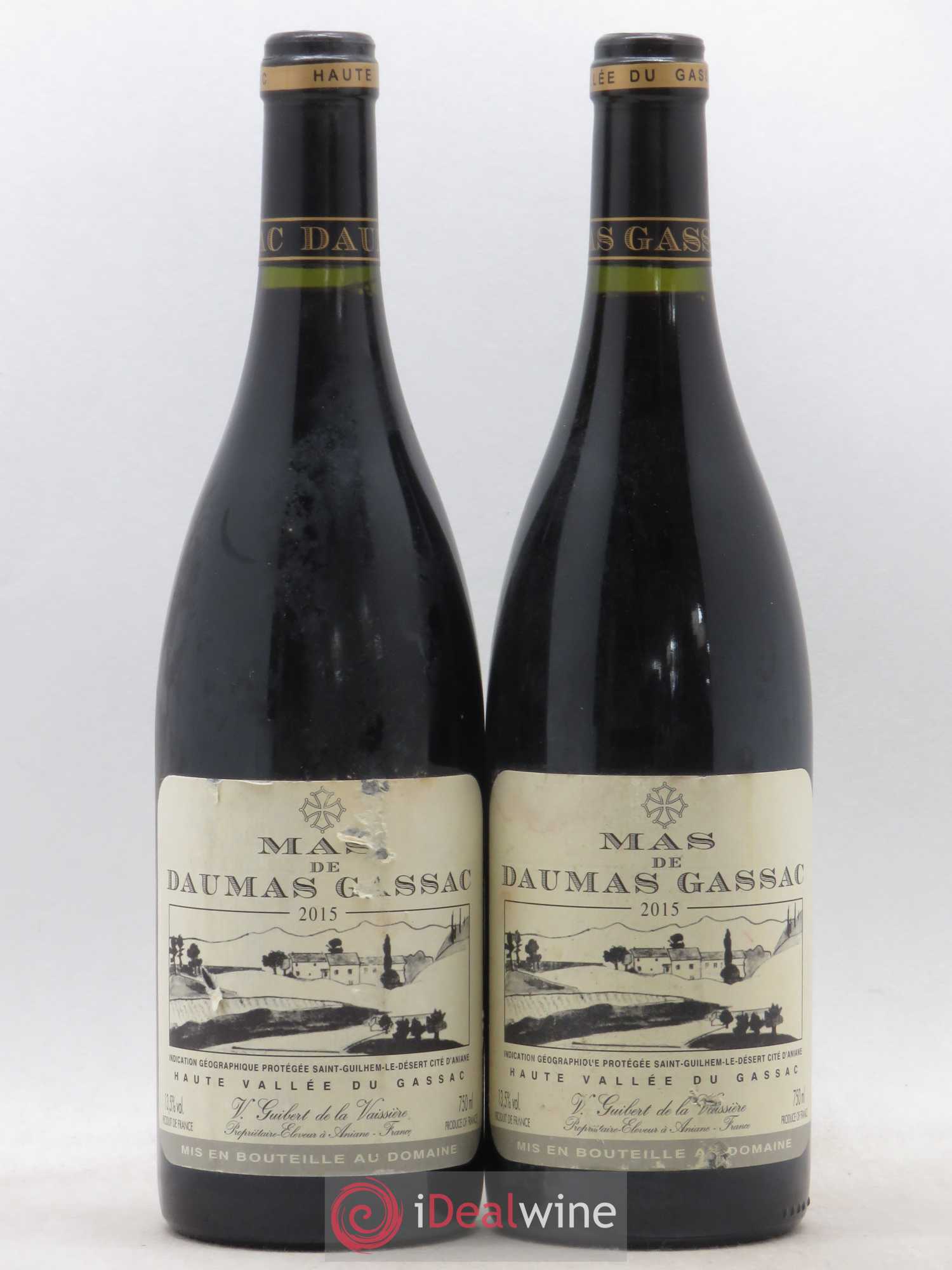 Saint-Guilhem-le-Désert - Cité d'Aniane Mas Daumas Gassac Famille Guibert de La Vaissière 2015 - Lot de 2 bouteilles - 0