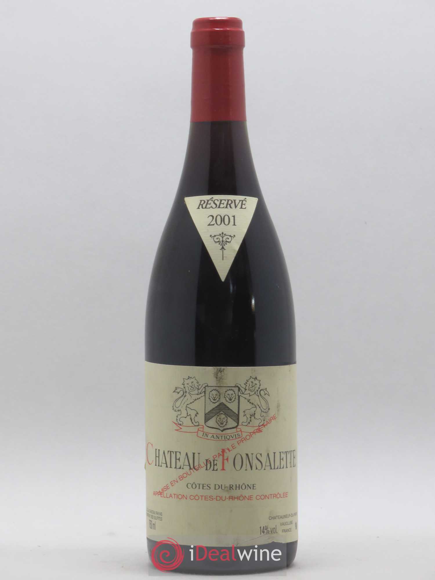 Côtes-du-Rhône Château de Fonsalette Emmanuel Reynaud 2001 - Lot de 1 bouteille - 0
