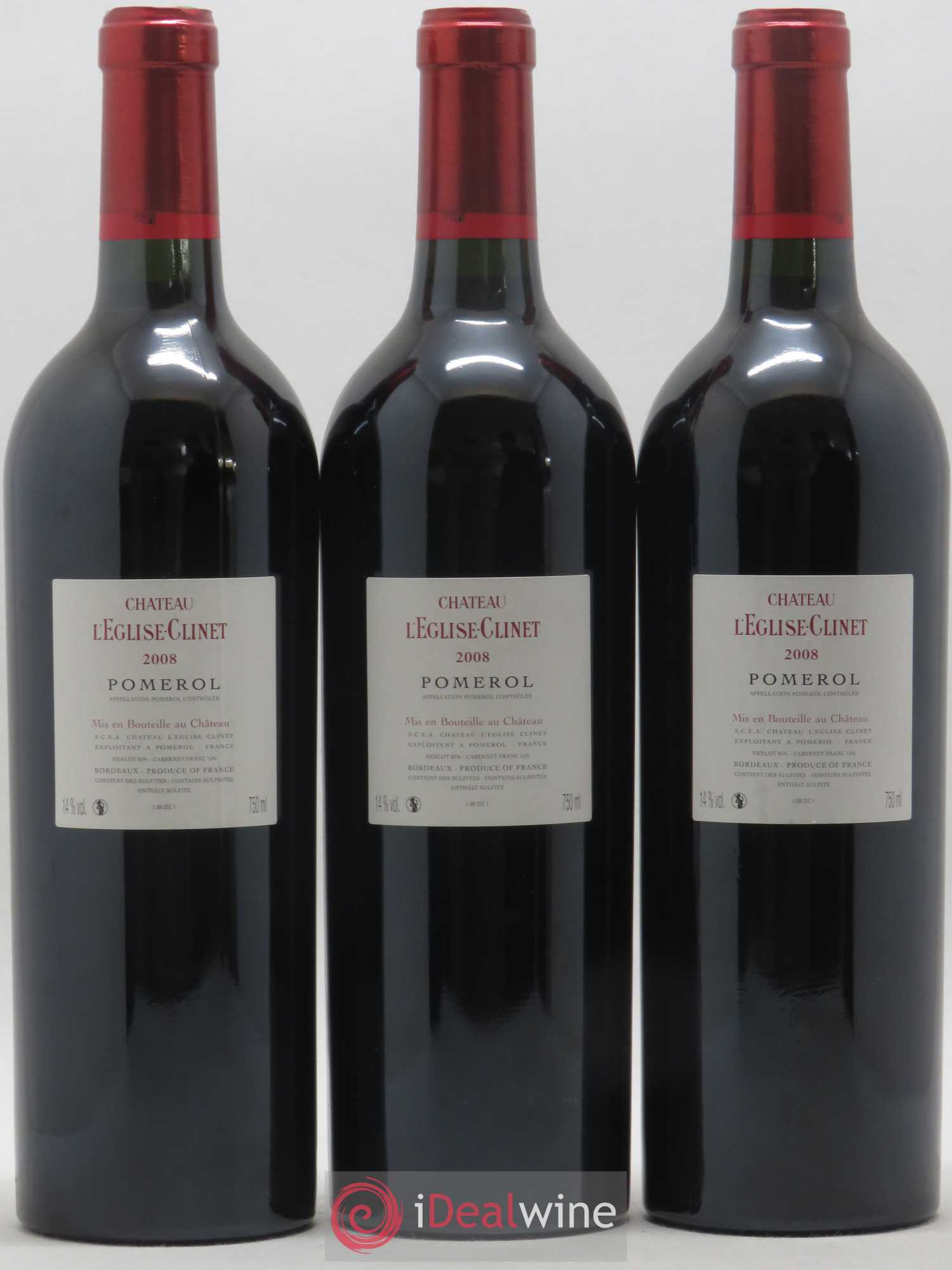 Château l' Église Clinet 2008 - Lot de 3 bouteilles - 1