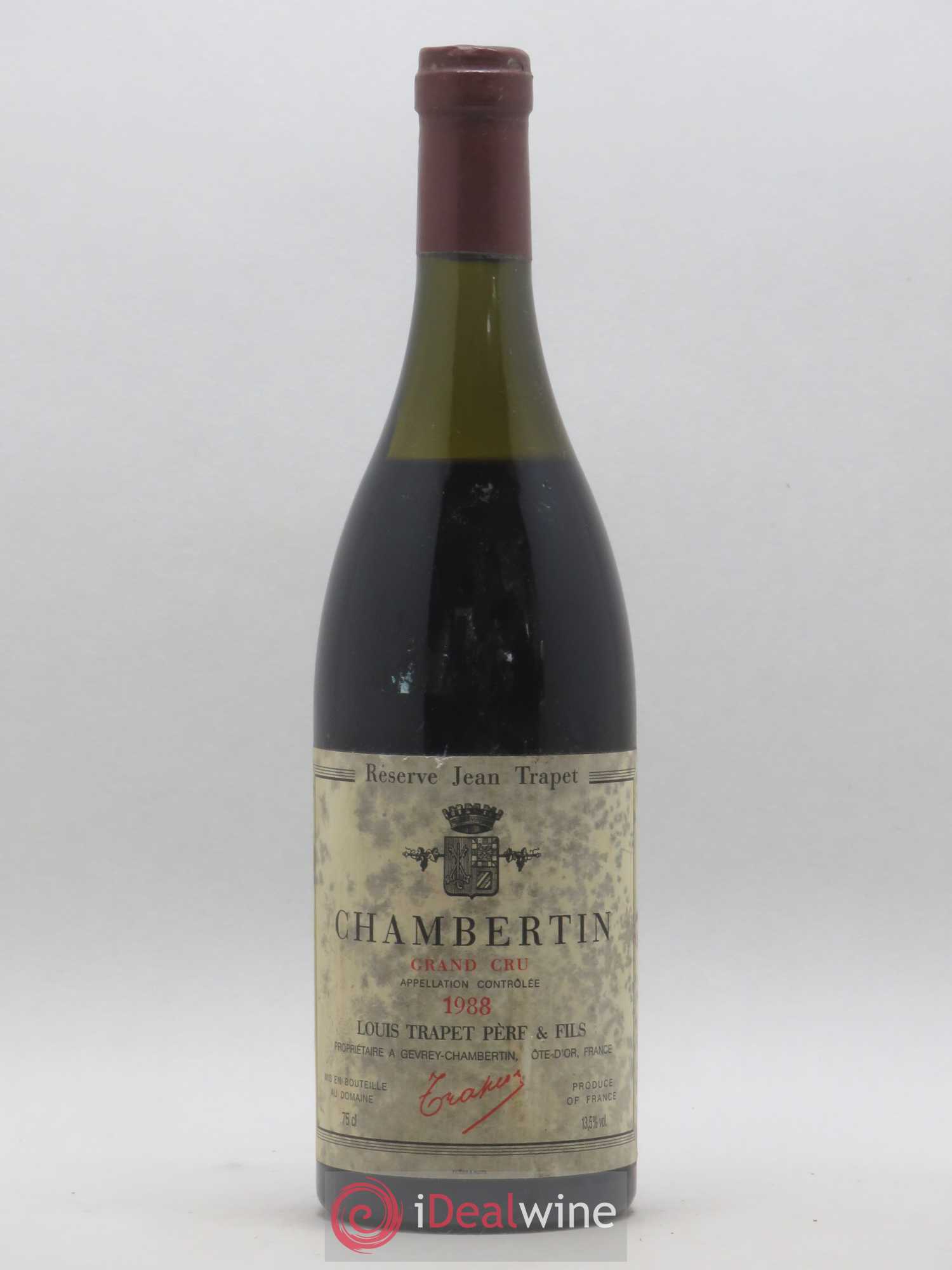 Chambertin Grand Cru Réserve Jean Trapet Domaine Louis Trapet Père et Fils 1988 - Posten von 1 Flasche - 0