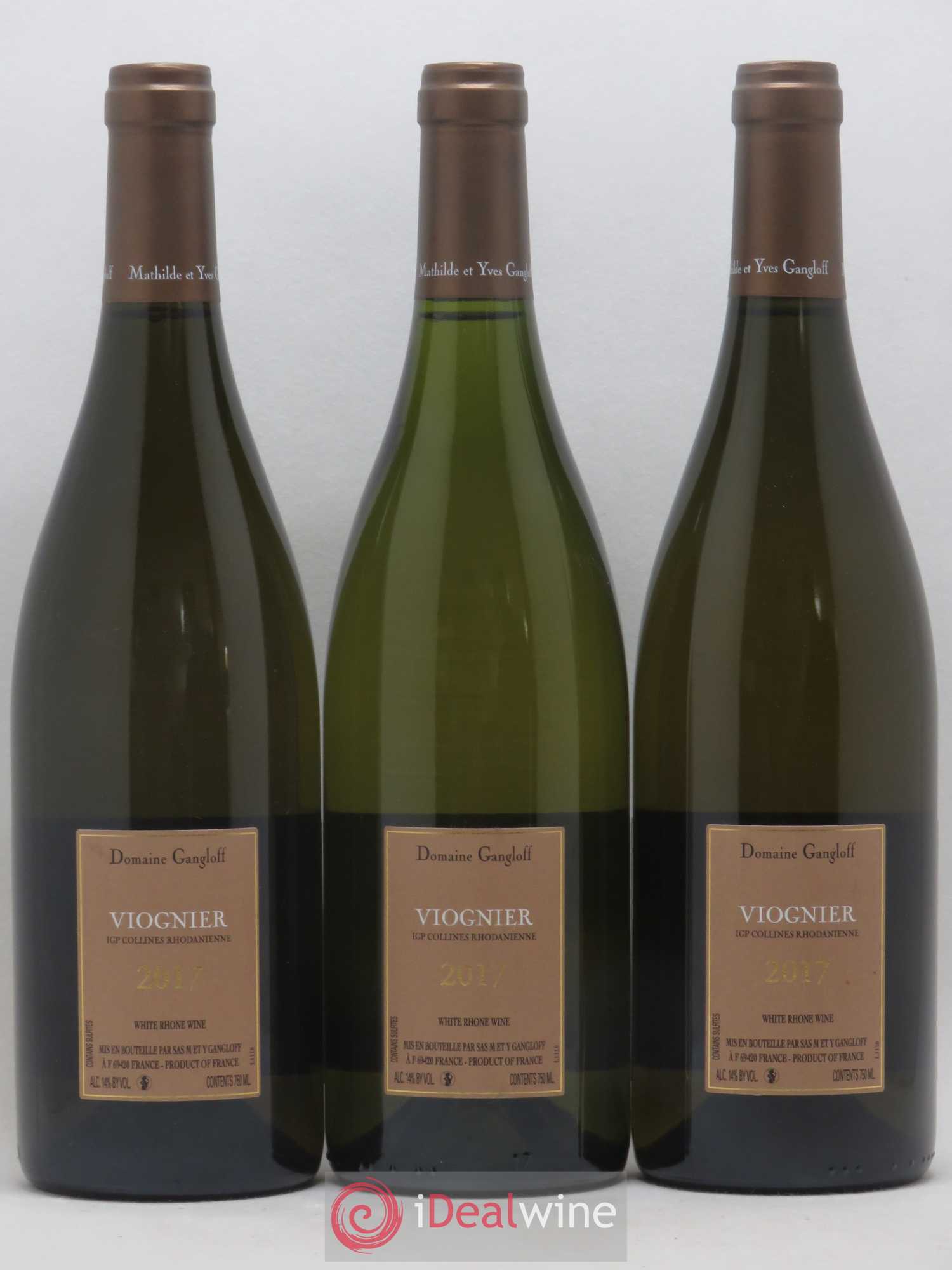 Collines Rhodaniennes Viognier Gangloff 2017 - Lotto di 3 bottiglie - 1