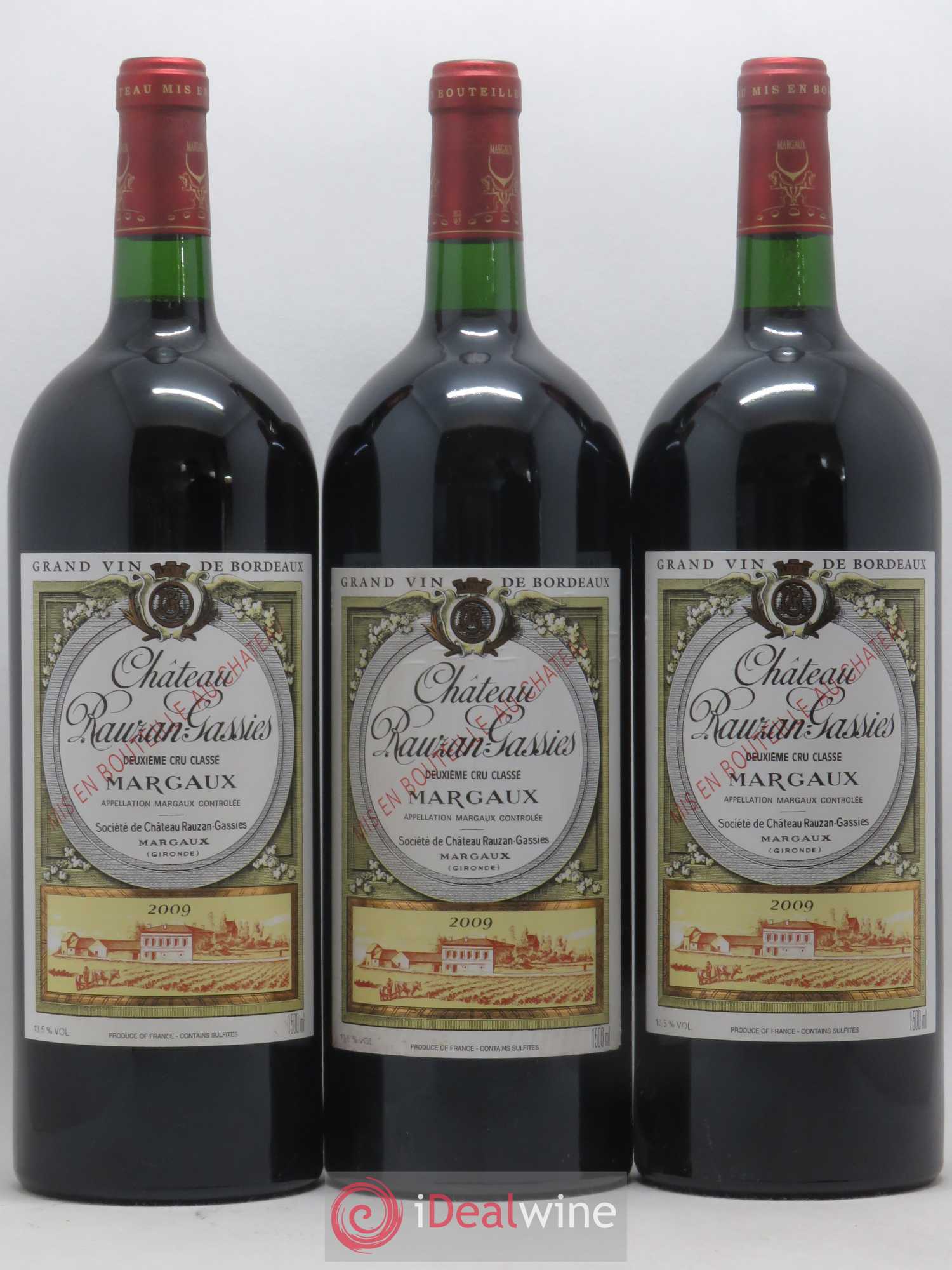 Château Rauzan-Gassies 2ème Grand Cru Classé 2009 - Lot de 3 magnums - 0