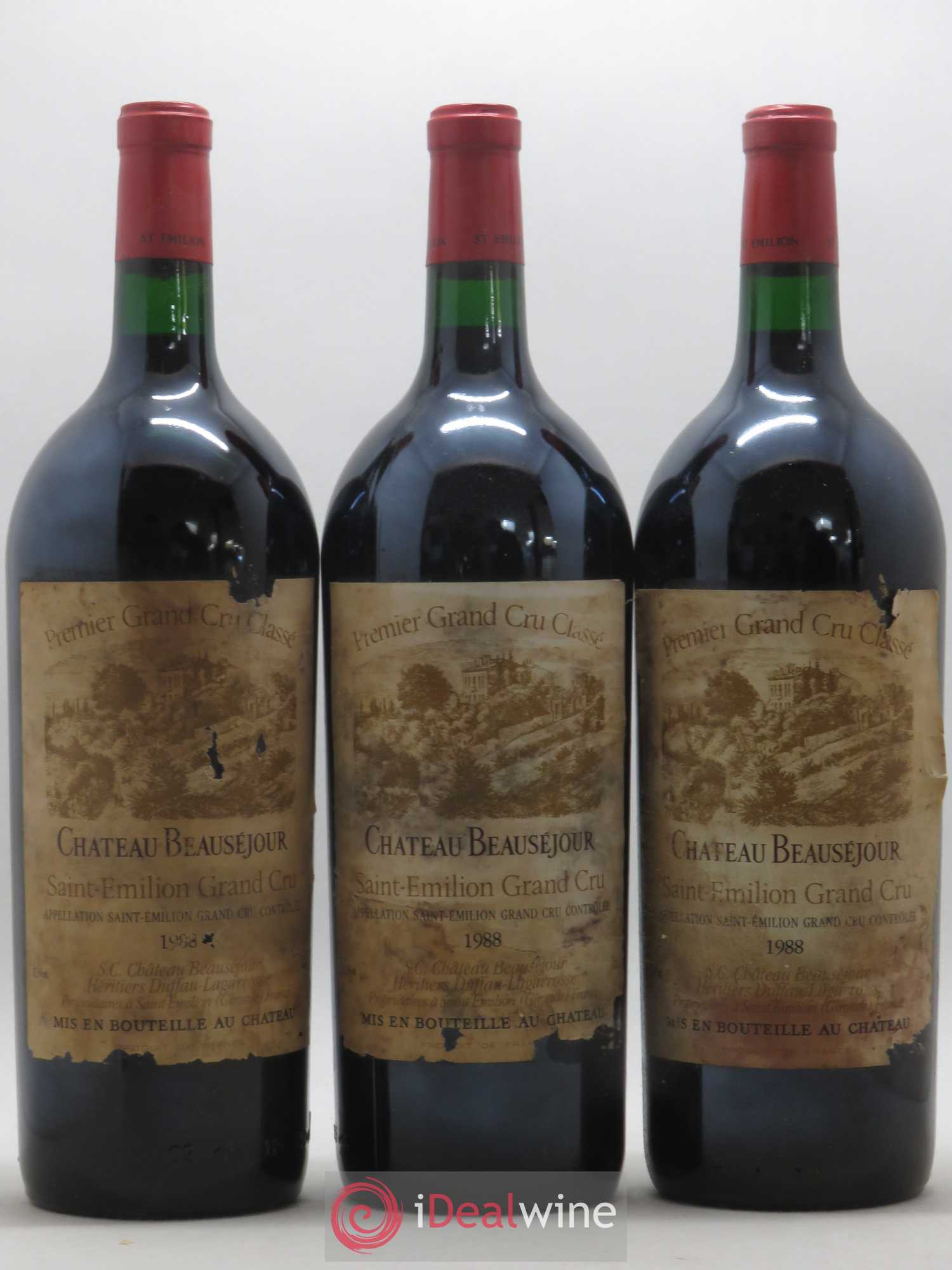 Château Beauséjour (Duffau-Lagarrosse) 1er Grand Cru Classé B 1988 - Lot de 6 magnums - 1