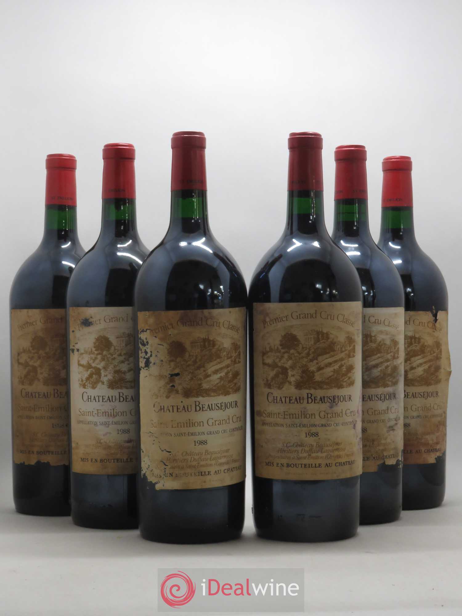 Château Beauséjour (Duffau-Lagarrosse) 1er Grand Cru Classé B 1988 - Lot de 6 magnums - 0