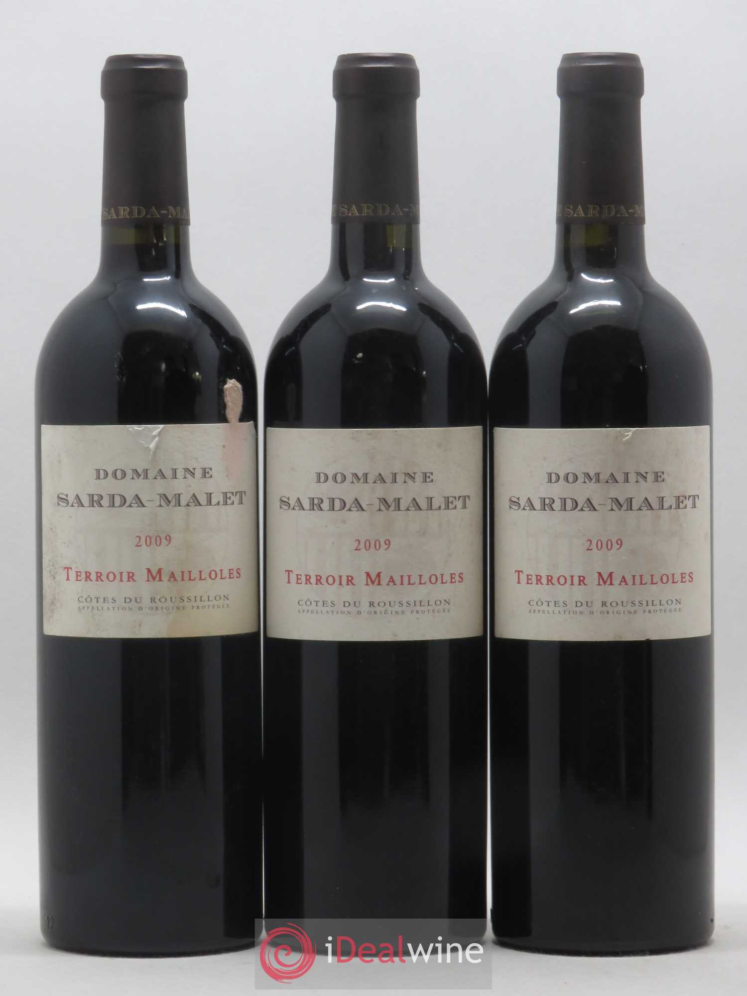 Côtes du Roussillon Domaine Sarda-Malet Terroir de Mailloles Jérôme Malet 2009 - Lot de 3 bouteilles - 0