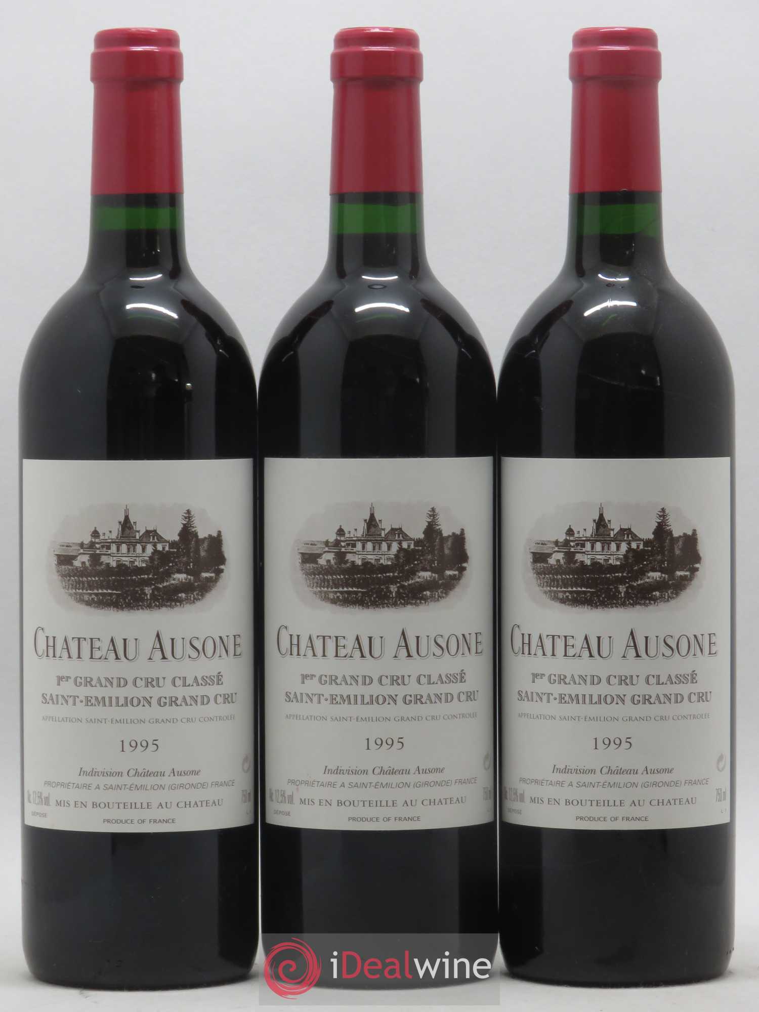 Château Ausone 1er Grand Cru Classé A 1995 - Lot de 3 bouteilles - 0