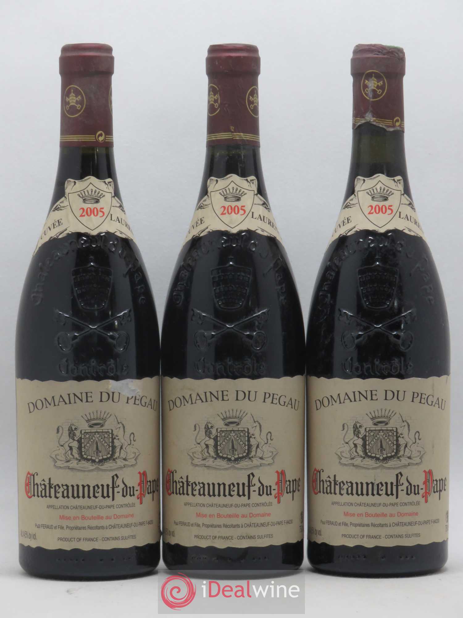 Châteauneuf-du-Pape Domaine du Pégau Cuvée Laurence Paul et Laurence Féraud 2005 - Lot de 3 bouteilles - 0