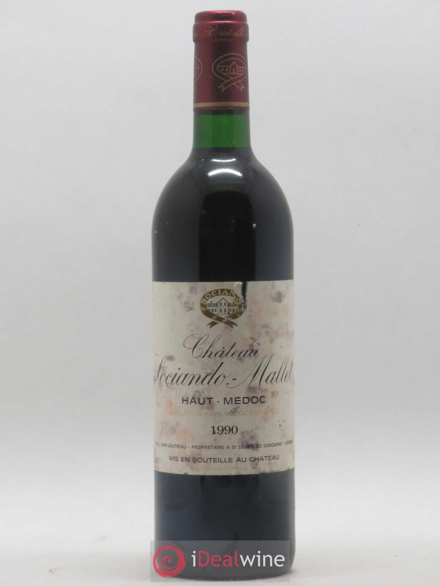 Château Sociando Mallet 1990 - Lot de 1 bouteille - 0