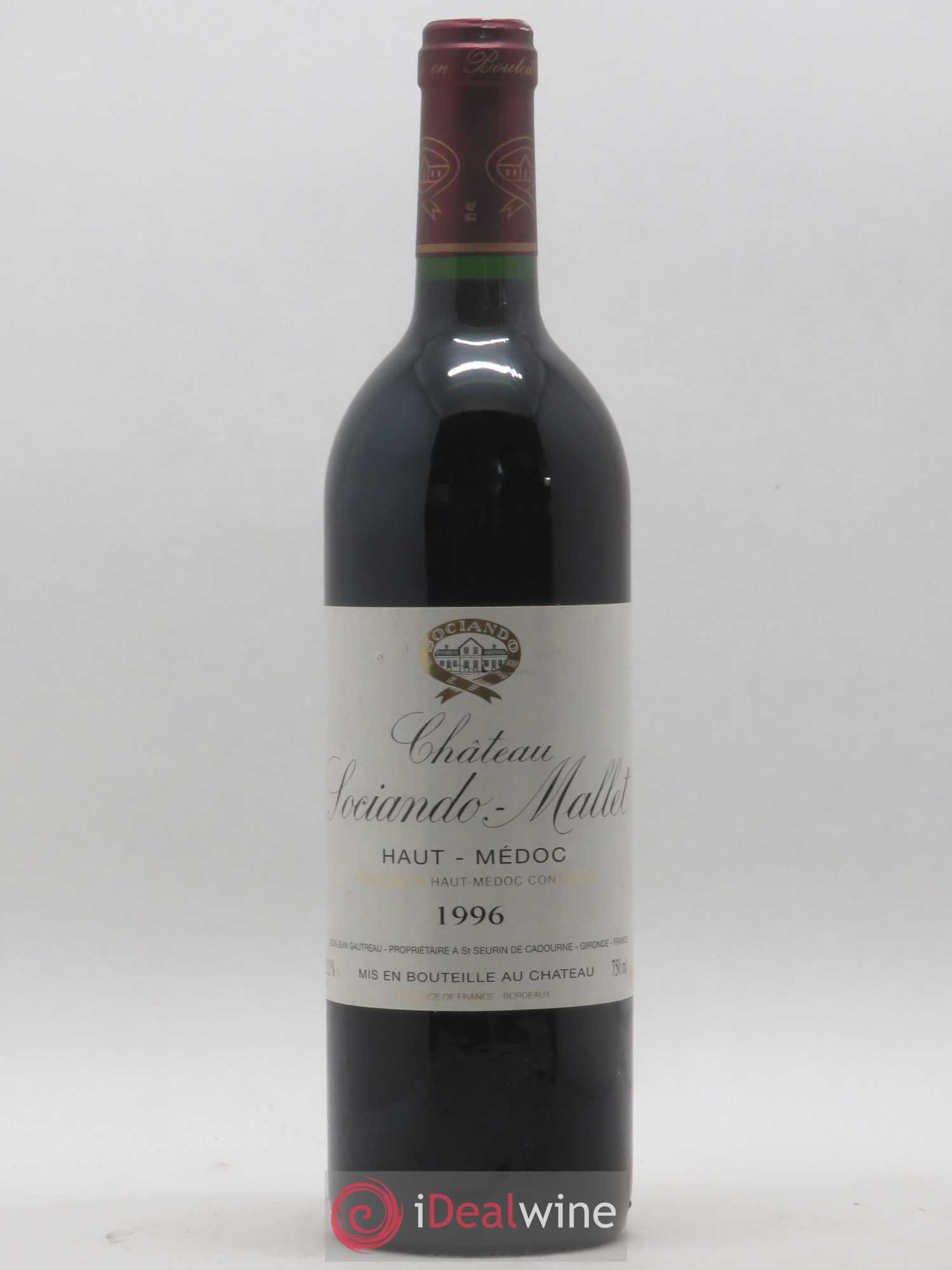 Château Sociando Mallet 1996 - Lot de 1 bouteille - 0