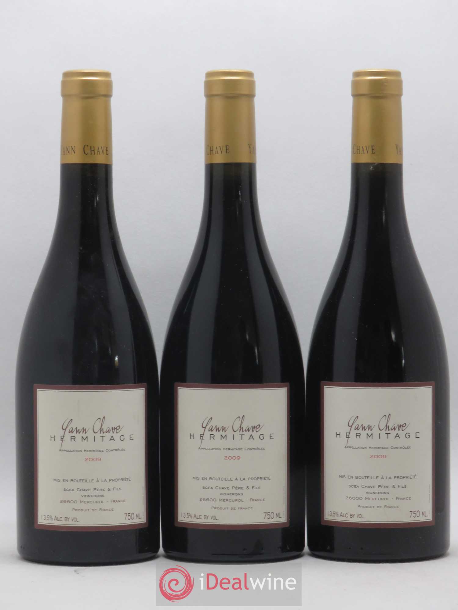 Hermitage Yann Chave 2009 - Lot de 3 bouteilles - 0