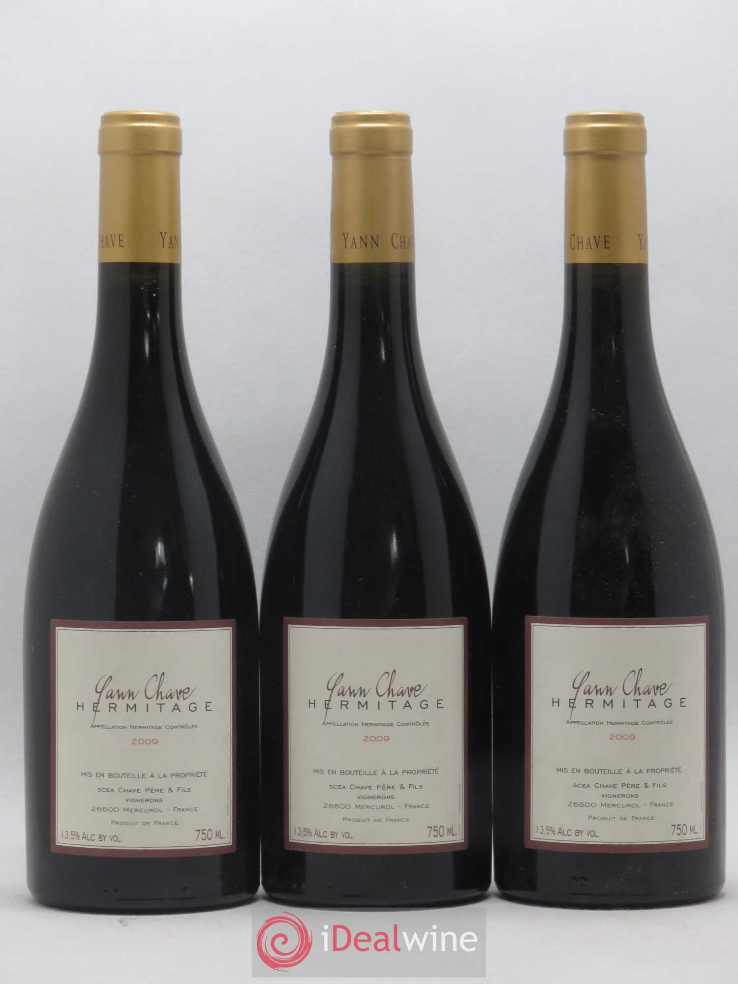 Hermitage Yann Chave 2009 - Lot de 3 bouteilles - 0