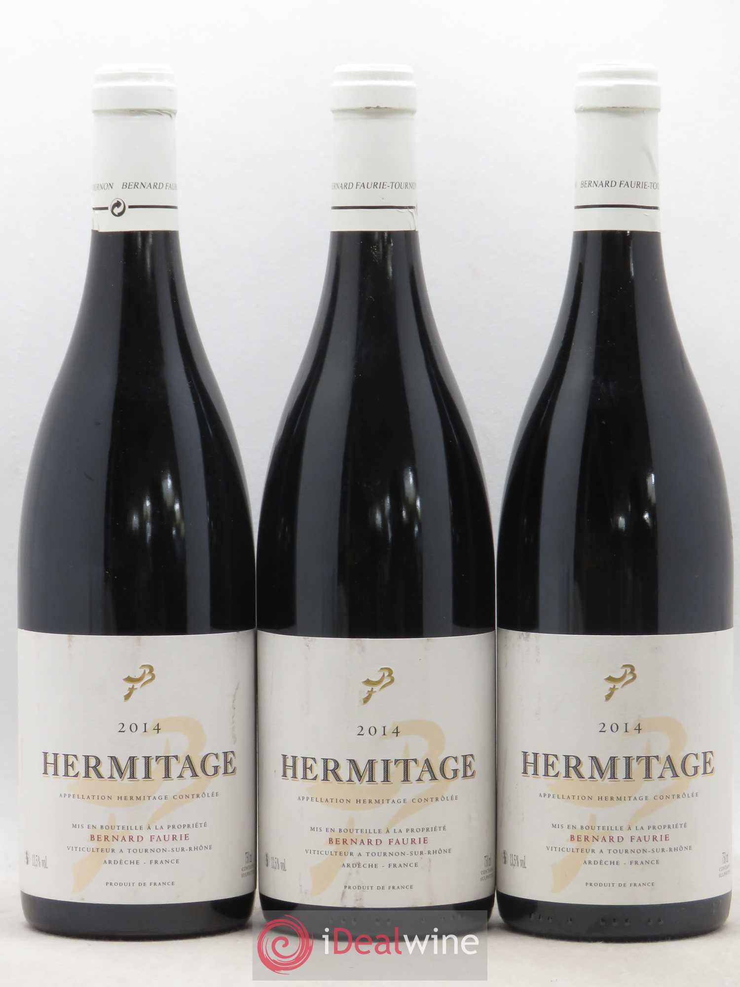 Hermitage Greffieux Bessards (capsule blanche) Bernard Faurie 2014 - Lot de 3 bouteilles - 0