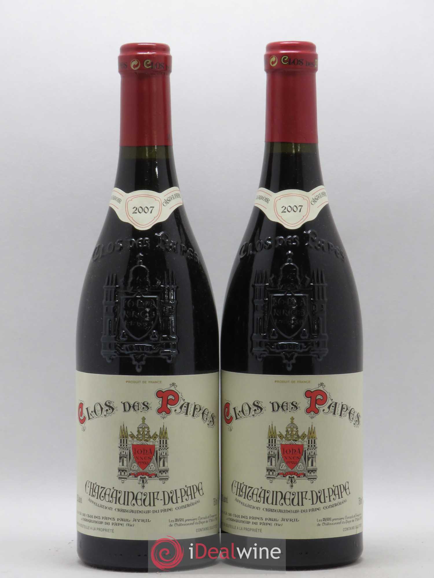 Châteauneuf-du-Pape Clos des Papes - Paul Avril 2007 - Lot de 2 bouteilles - 0