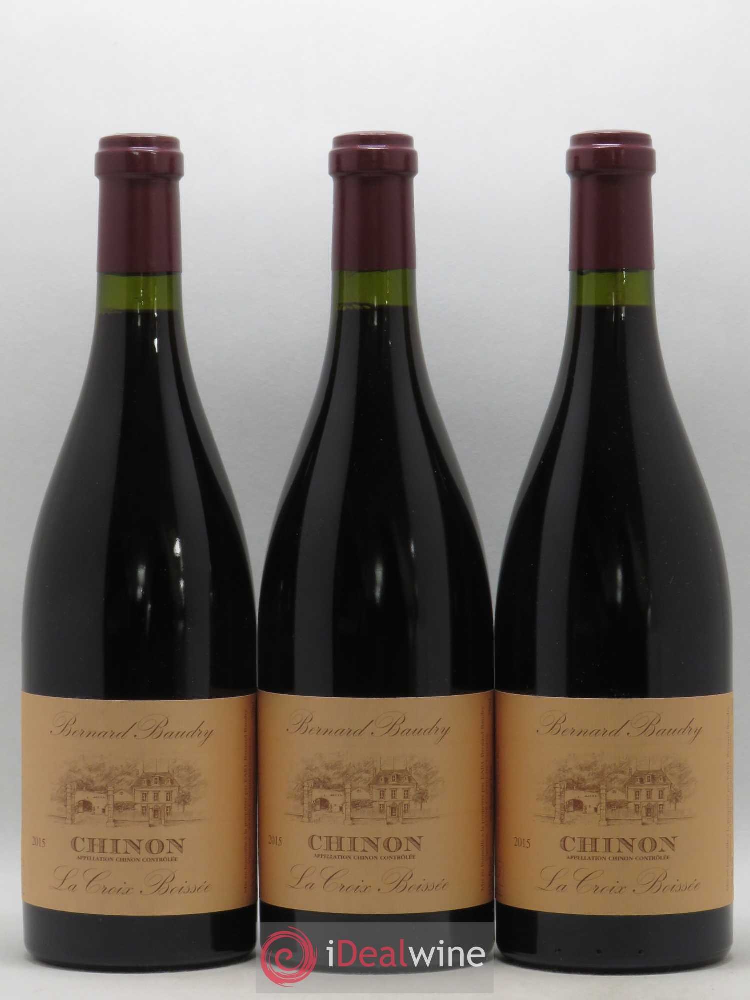 Chinon La Croix Boissée Bernard Baudry 2015 - Lot de 3 bouteilles - 0