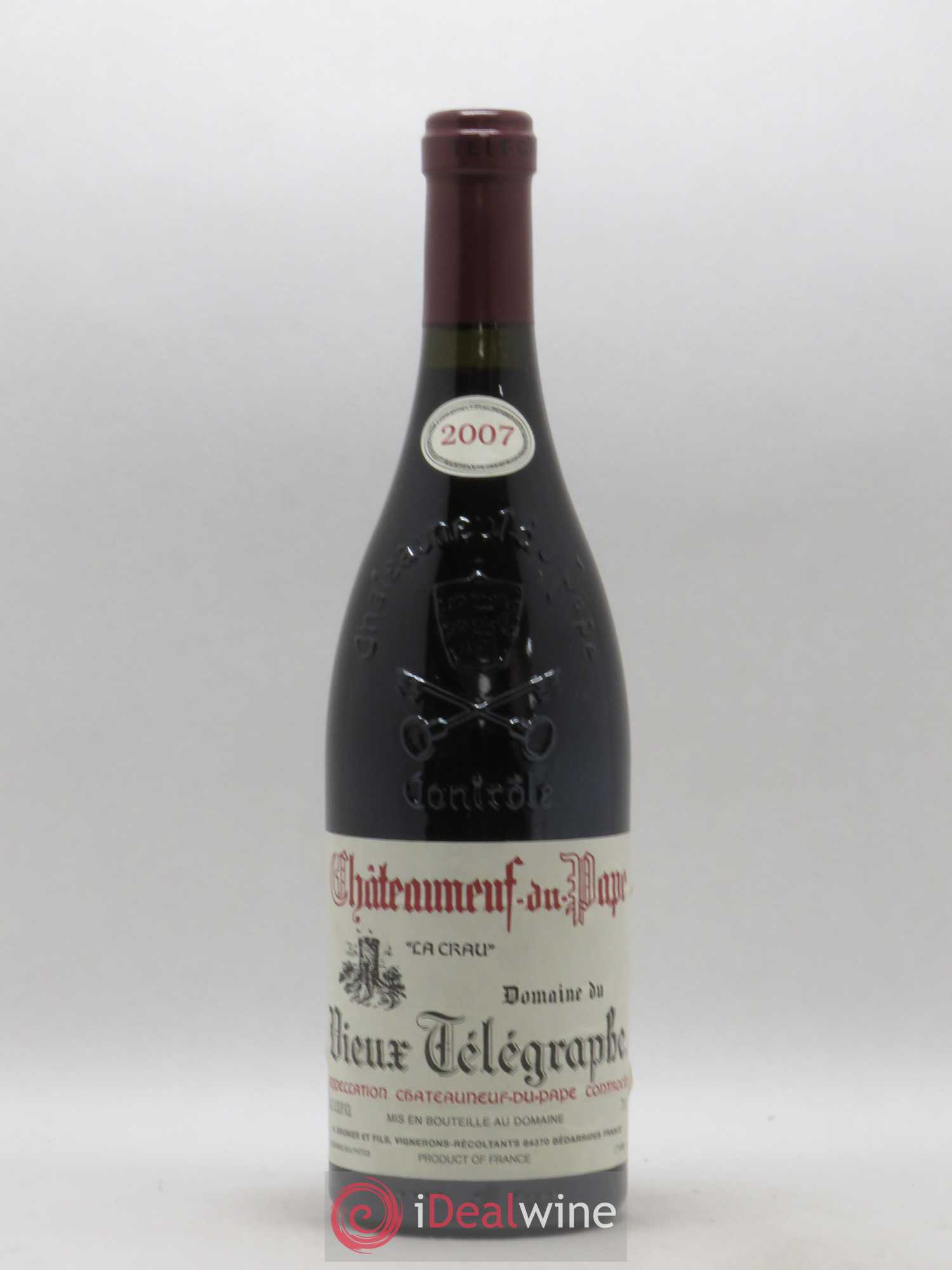 Châteauneuf-du-Pape Vieux Télégraphe (Domaine du) Vignobles Brunier 2007 - Lot de 1 bouteille - 0