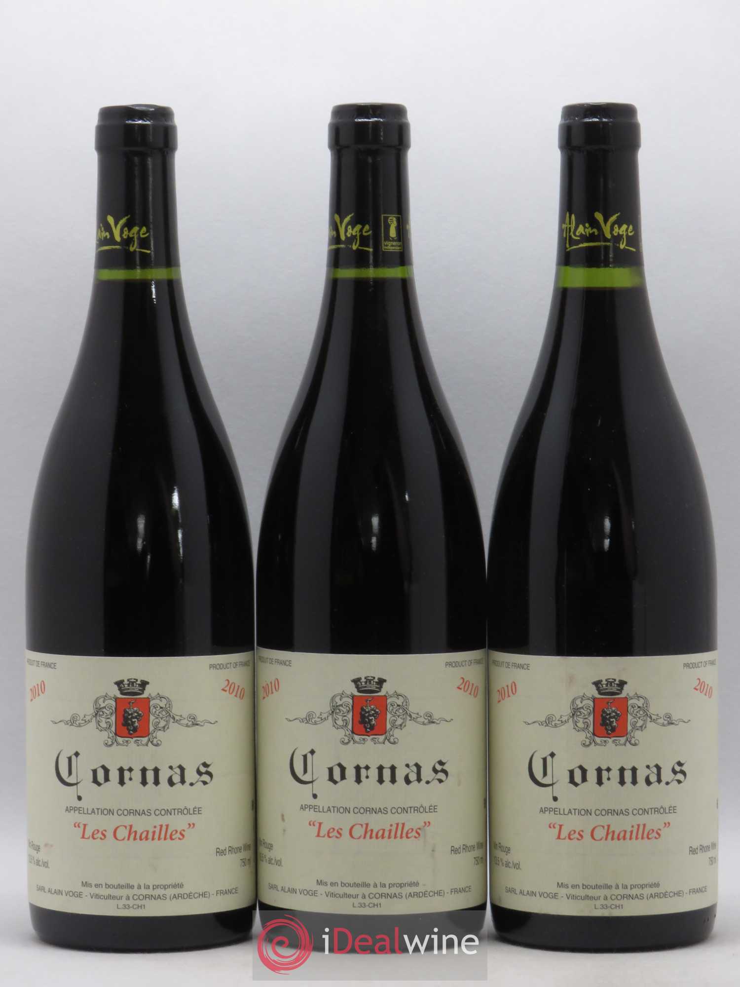 Cornas Les Chailles Alain Voge (Domaine) 2010 - Lot de 3 bouteilles - 0