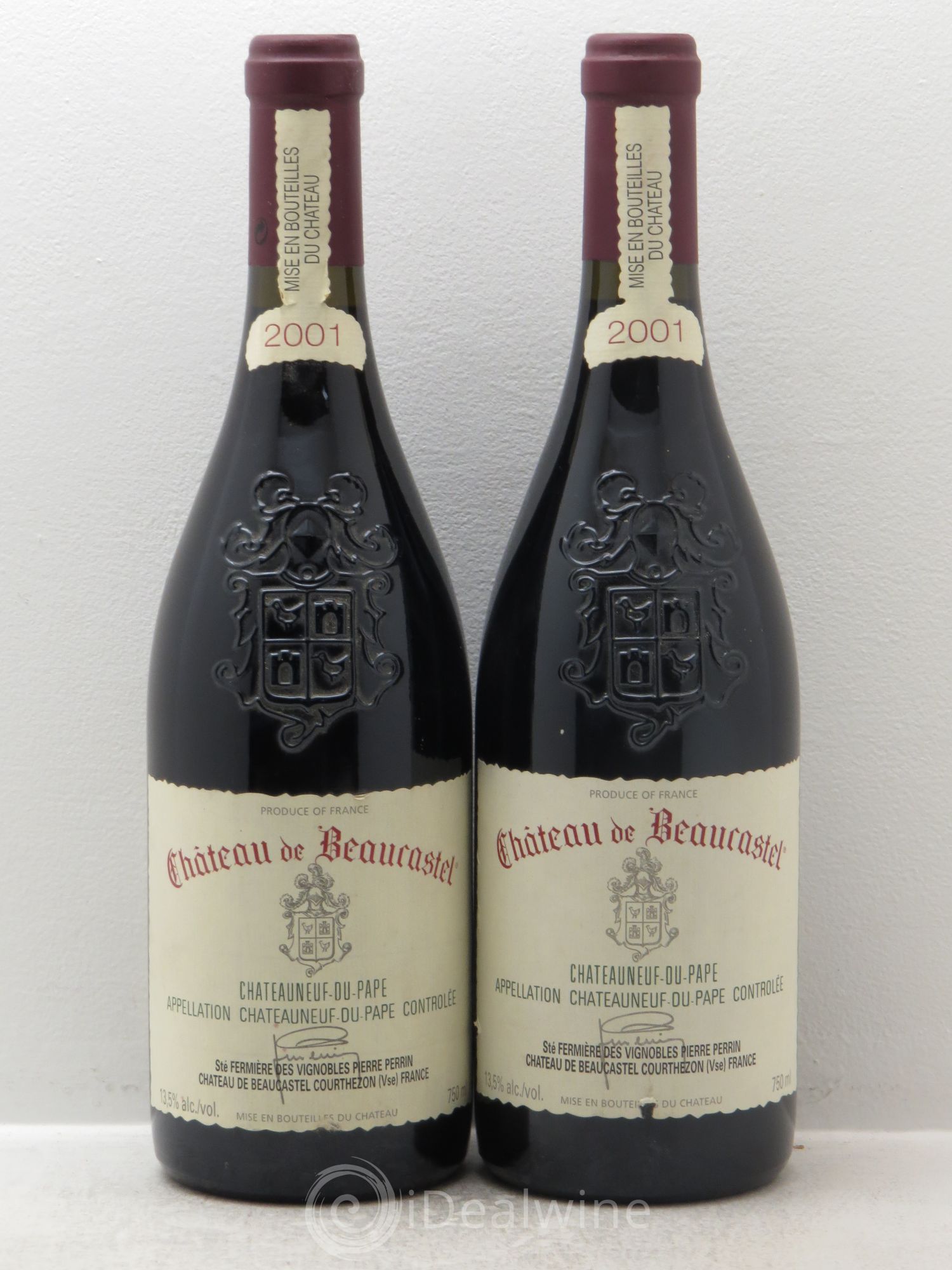 Châteauneuf-du-Pape Château de Beaucastel Famille Perrin 2001 - Lot de 2 bouteilles - 0