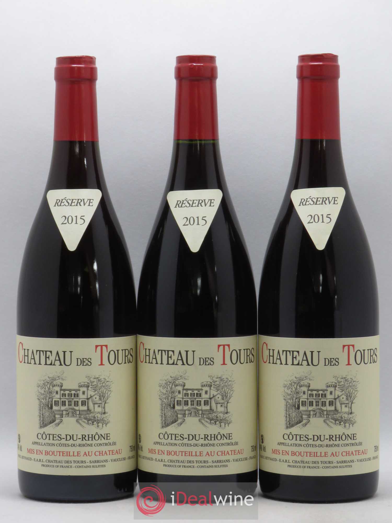 Côtes-du-Rhône Château des Tours Emmanuel Reynaud 2015 - Lot de 3 bouteilles - 0