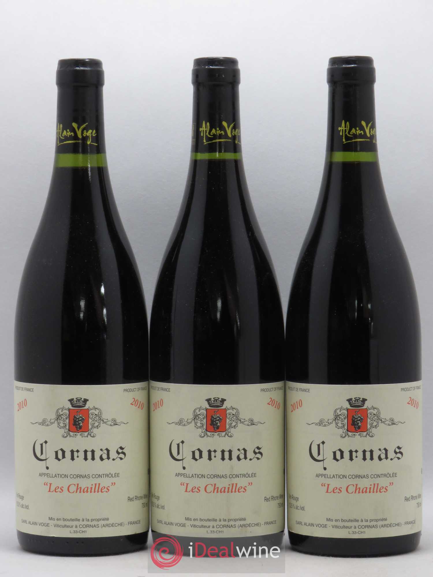 Cornas Les Chailles Alain Voge (Domaine) 2010 - Lot de 3 bouteilles - 0