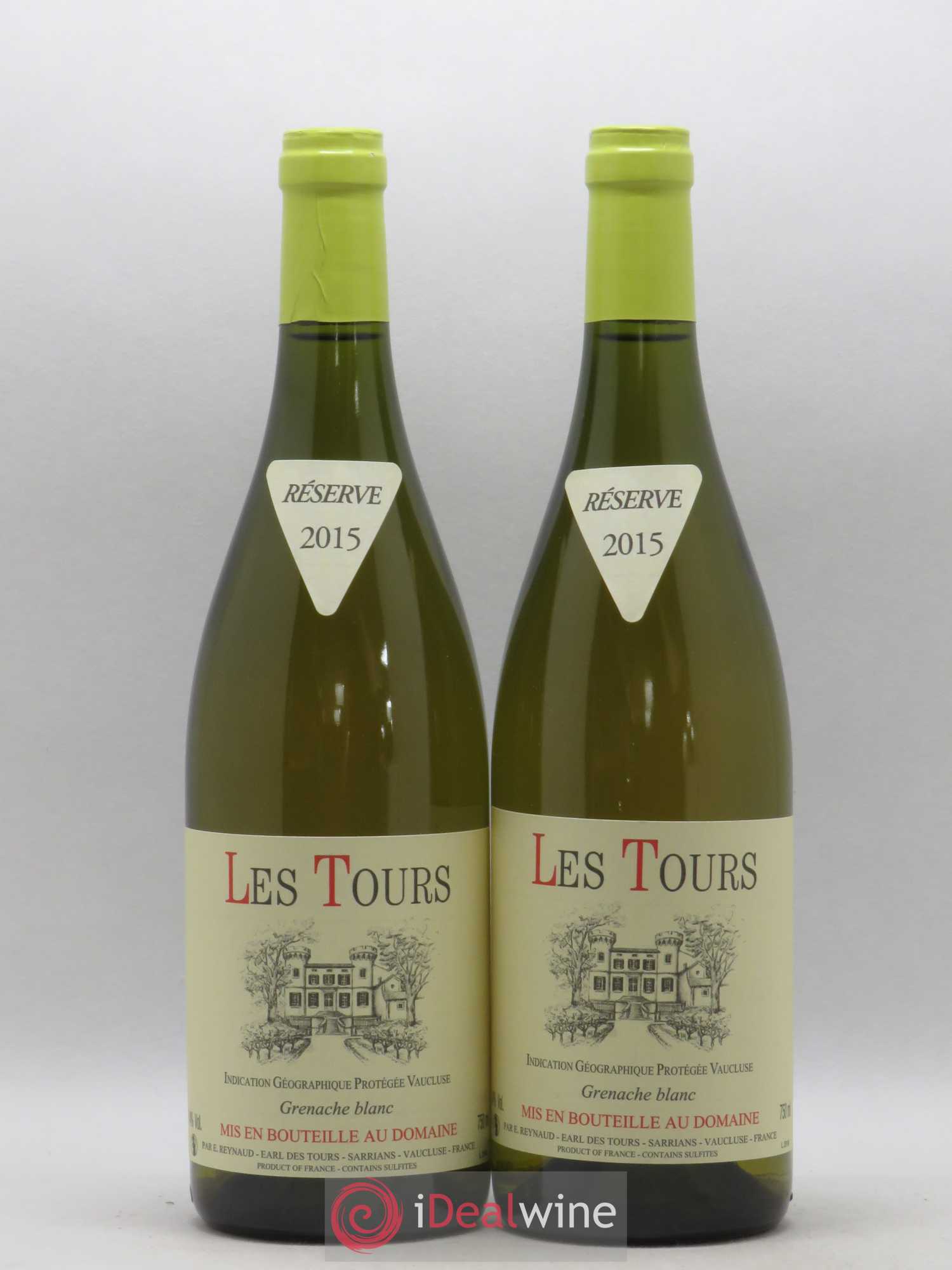 Vaucluse (Vin de Pays de Vaucluse) Les Tours Grenache Blanc Emmanuel Reynaud 2015 - Lot de 2 bouteilles - 0