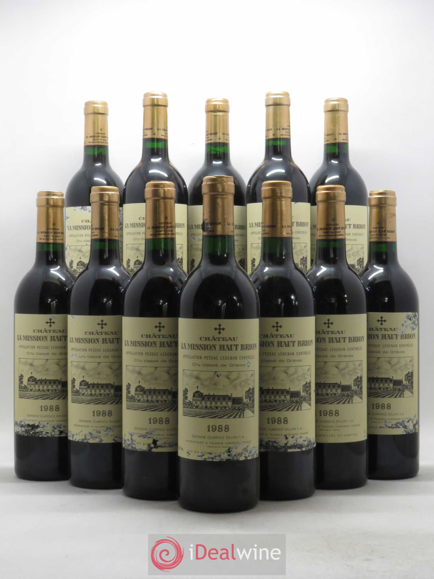 Château la Mission Haut-Brion Cru Classé de Graves 1988 - Lot de 12 bouteilles - 0