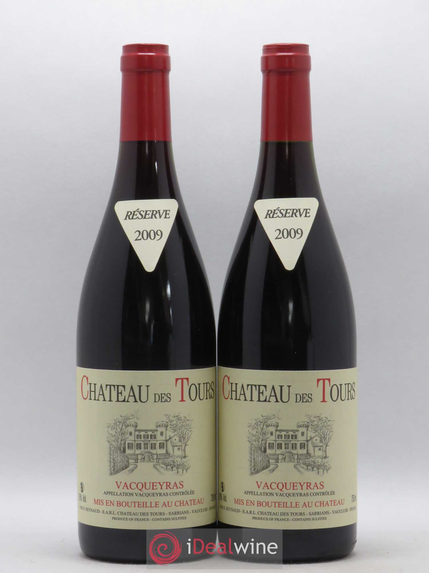 Vacqueyras Château des Tours Emmanuel Reynaud 2009 - Lot de 2 bouteilles - 0