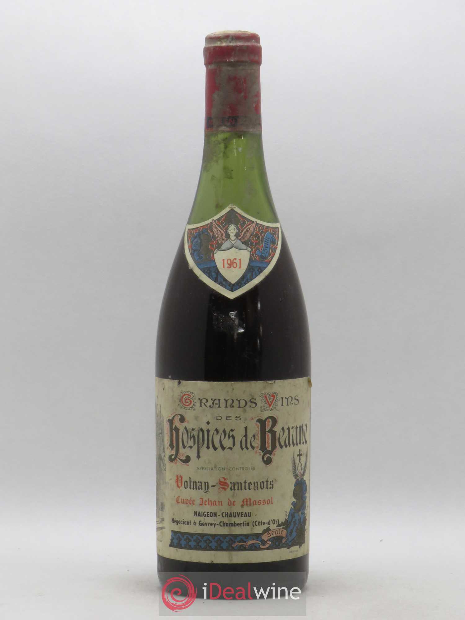 Volnay Santenots Hospices de Beaune Cuvée Jehan de Massol Naigeon Chauveau 1961 - Posten von 1 Flasche - 0