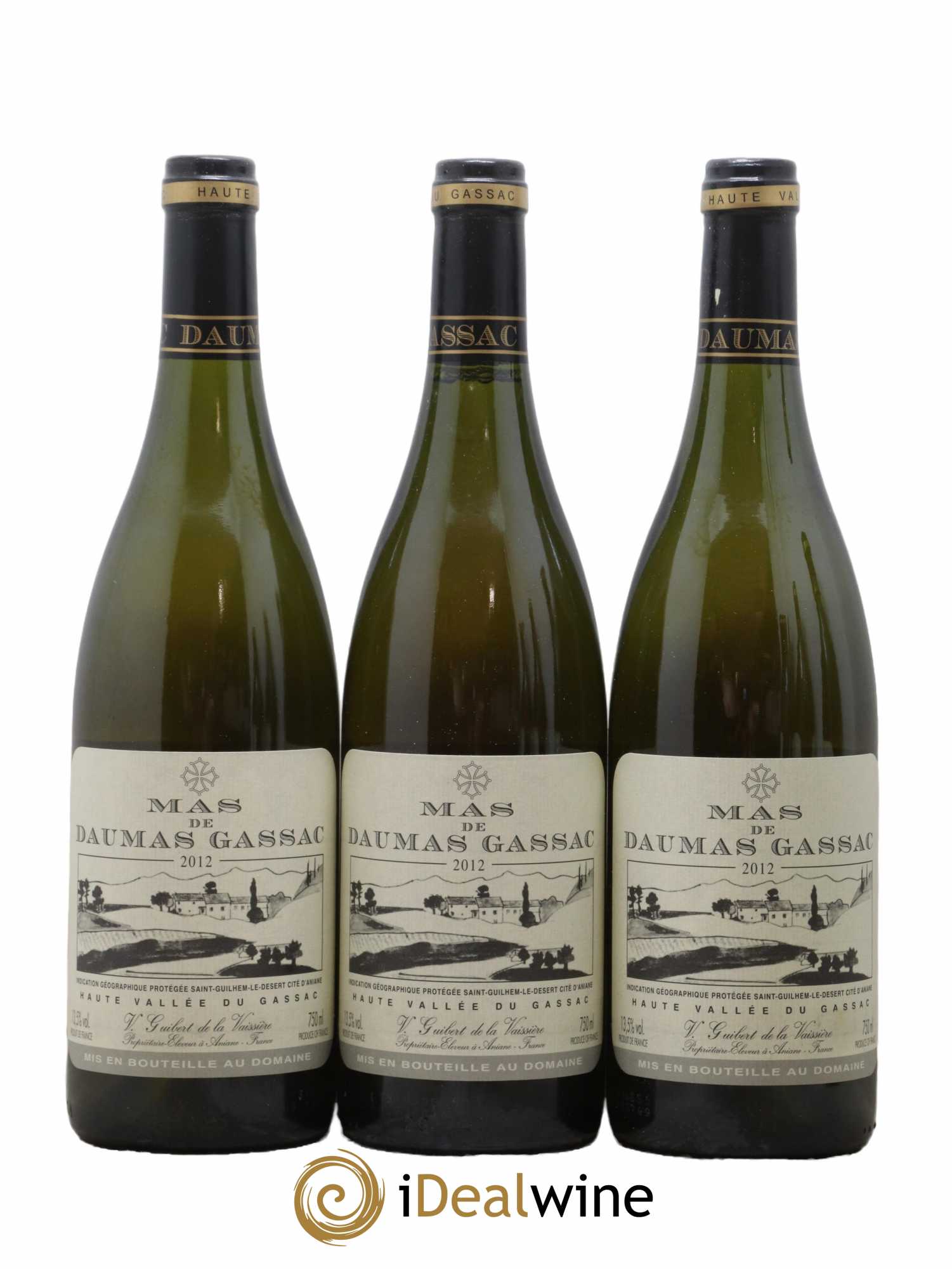 IGP St Guilhem-le-Désert - Cité d'Aniane Mas Daumas Gassac Famille Guibert de La Vaissière 2012 - Lot of 6 bottles - 1